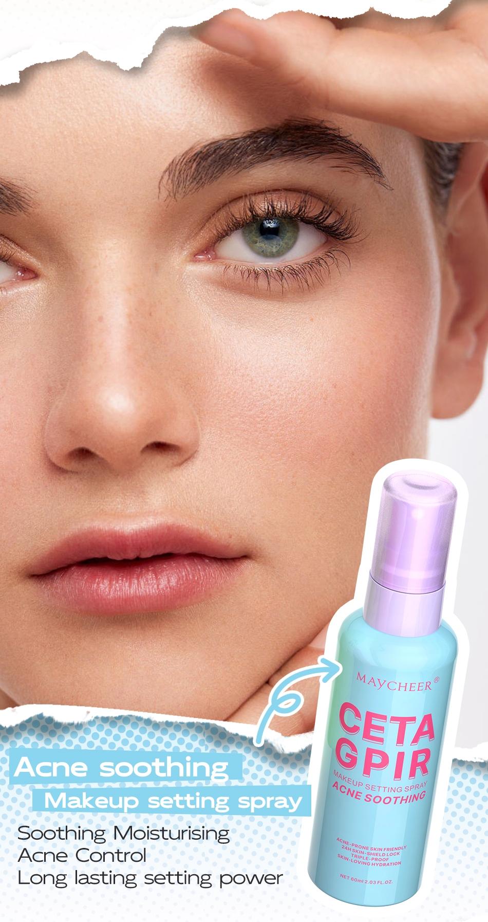 Maycheering Get Grip Matte Water Gloss Setting Spray, Makeup Setting Mist, Makeup Fixing Spray - 2.03oz Waterproof Oil Control Moisturizing Setting Spray, Light Lasting Formula, Anti-smudge, All Day Lasting Setting for Sensitive Light Skin