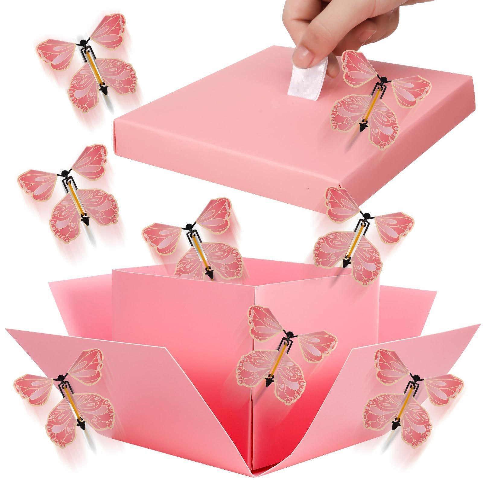 Creative Flying Butterfly Explosion Gift Box, Surprise Pop Up Box, Funny Gift Packaging for Valentine's Day, Birthday & Party