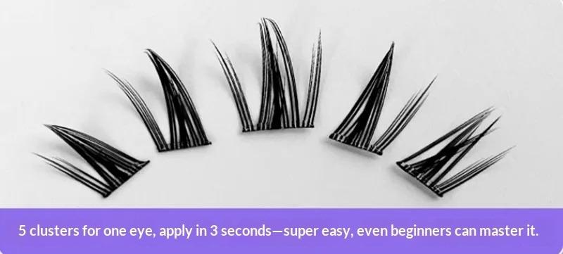 Self-adhesive Glue-free False Eyelashes Winged Fluffy Natural Thick Manga Eyes Reusable Enlarged Eyes Lashes Easy Apply 10-13mm