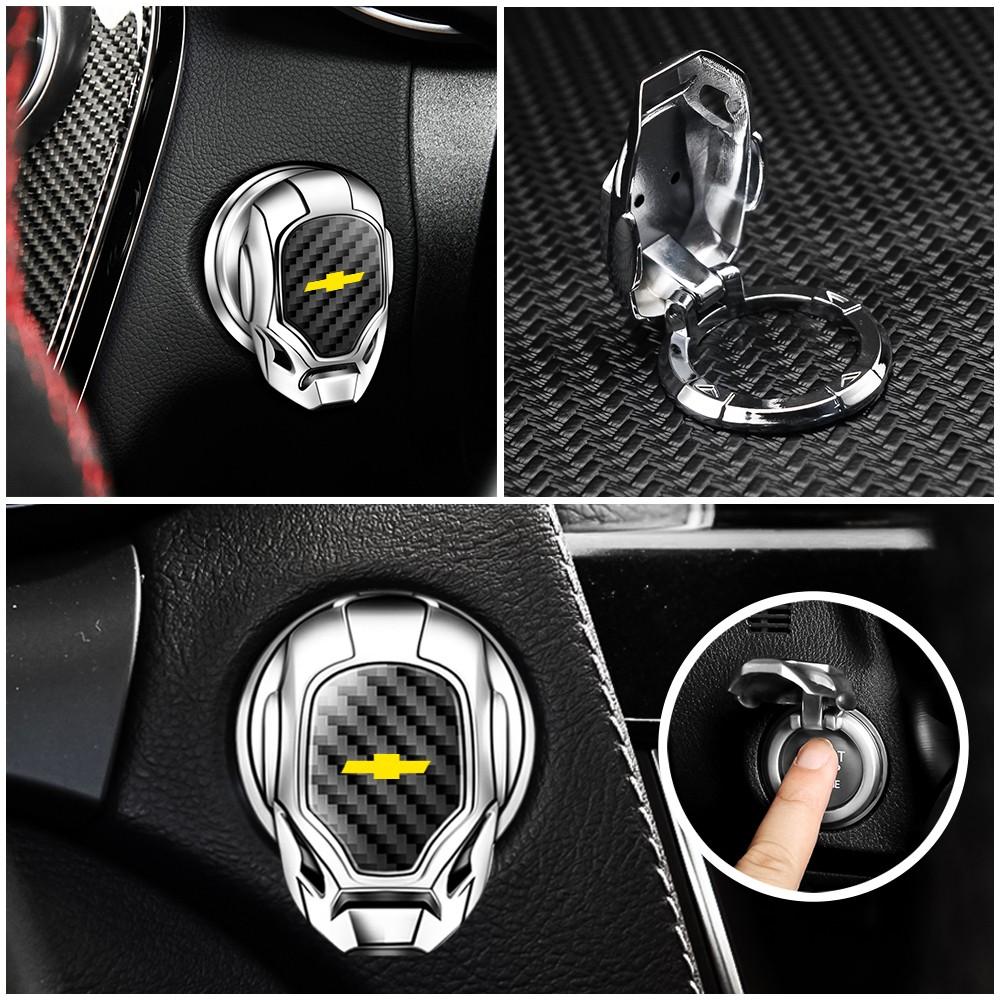 Chevrolet Car Interior Engine Start Button Protective Cover, Car Engine Start Button Cap, Engine Start/Stop Switch Decorative Button Cover, Flip-Open Automotive Style Design, Car Accessories.