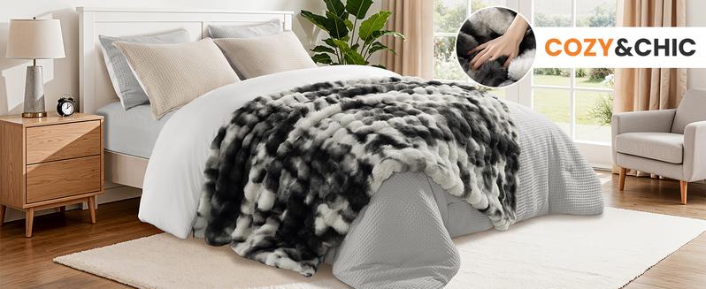 Sonoro Kate Faux Rabbit Fur Throw Blanket – 1 Count Super Soft Fluffy Warm Blanket for Couch & Bed, Thick Cozy King/Queen Size Bedding Throw for Home Decor Sonoro Kate Faux Rabbit Fur Throw Blanket – 1 Count Super Soft Fluffy Warm Blanket for Couch & Bed, Thick Cozy King/Queen Size Bedding Throw for Home Decor