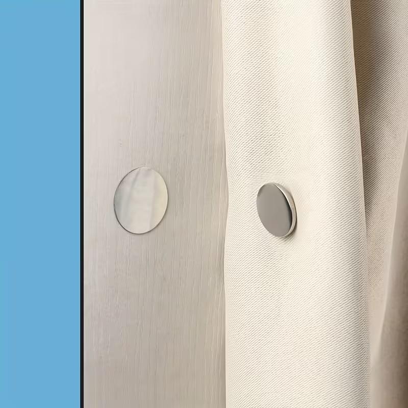 10pcs Modern Metal Magnetic Hooks, Easy Install Wall Mount Magnets, Ideal for Curtains, Shower Curtains, Seam Sealing, Walls, Doors