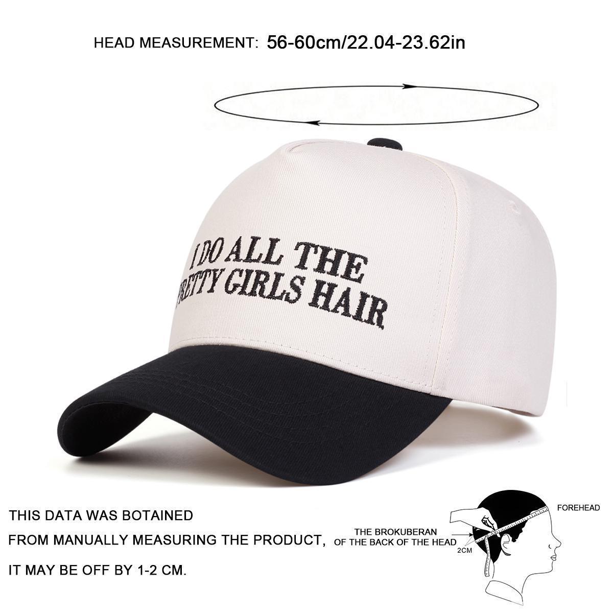 Unisex PRETTY GIRLS HAIR Letter Embroidery Baseball Caps Spring Autumn Outdoor Adjustable Casual Hats Sunscreen Hat Sports Cap