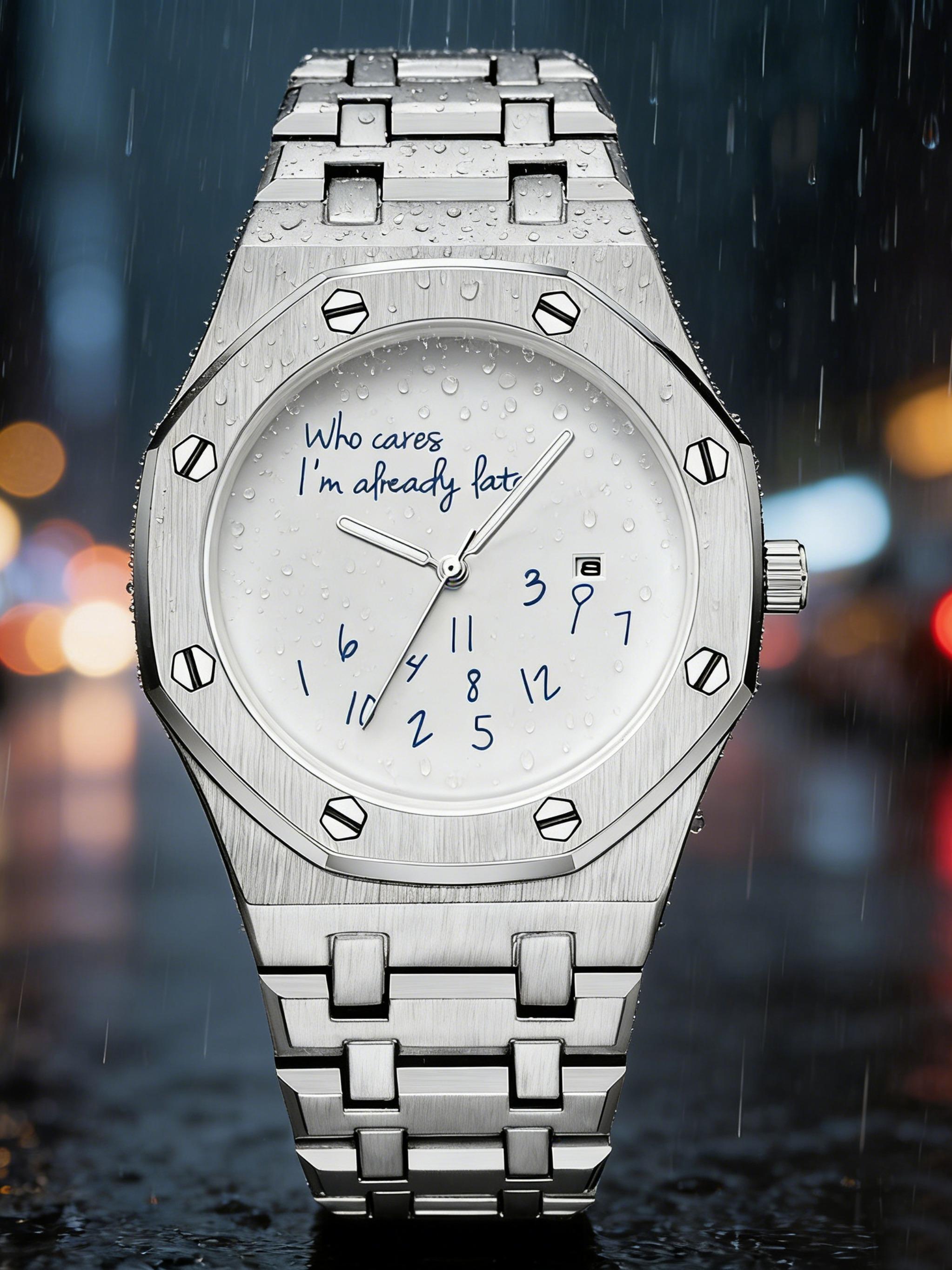 Men's Steel Band Watch, Round Dial Design, Graffiti Number Pattern, Casual Vintage Fashion, High-End Men's Watch, Trendy Gift Recommendation, Quartz Watch