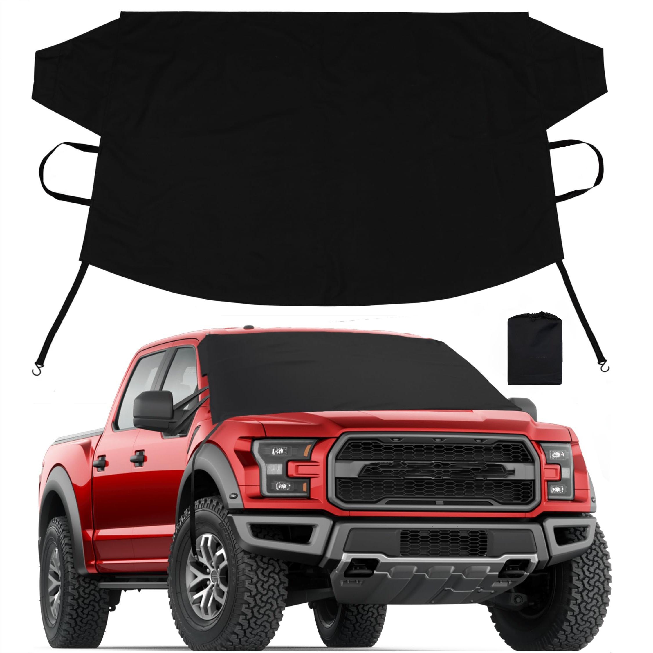 Snowproof Windshield Cover for Winter, Waterproof and Windproof Front Window Protector, Suitable for Cars Trucks and Suvs