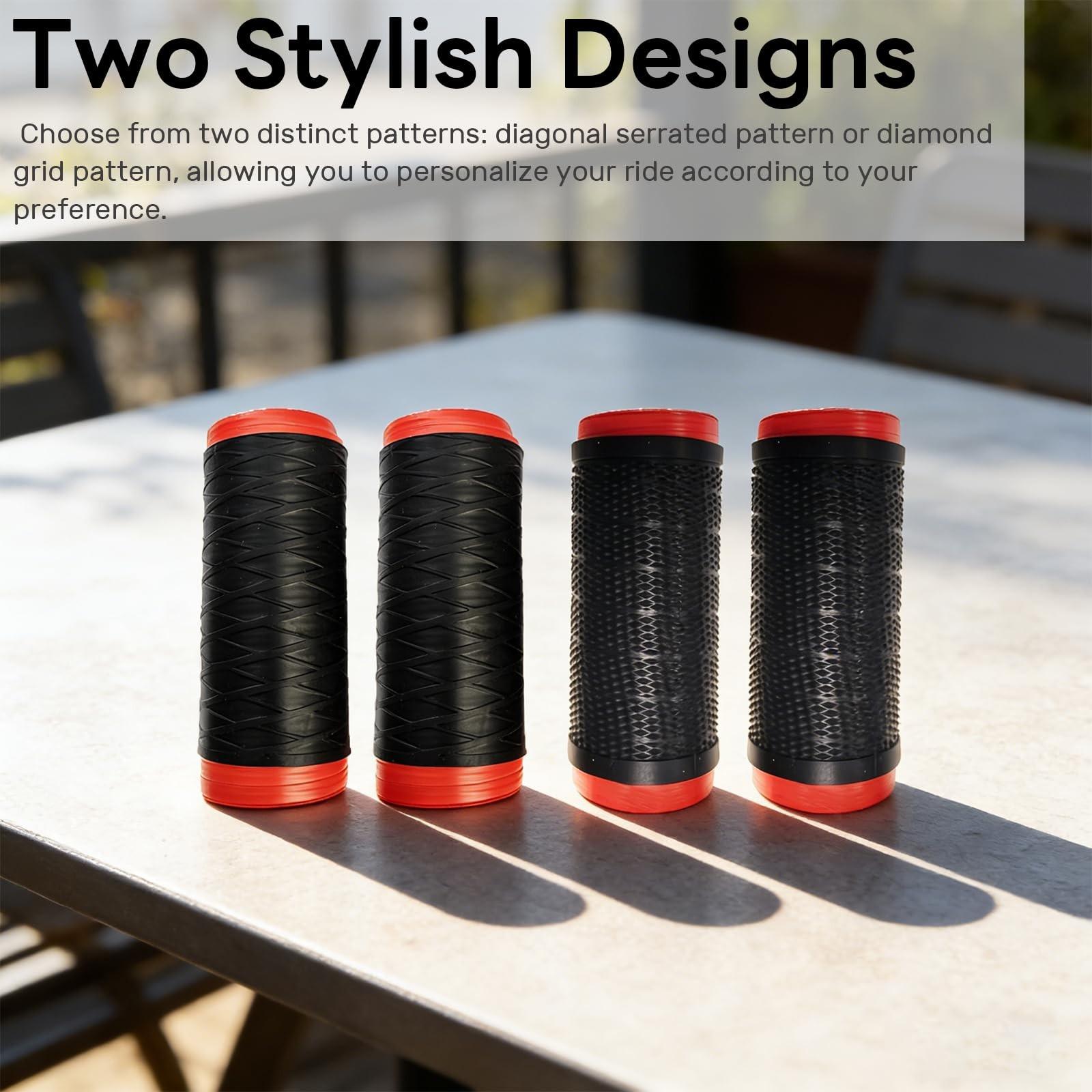 Universal Pull-Tab Silicone Handlebar Grips, Anti-Slip Wrap-Around Protective Covers, Soft Vibration-Dampening Handle Grips for Motorcycles, Scooters & Bicycles