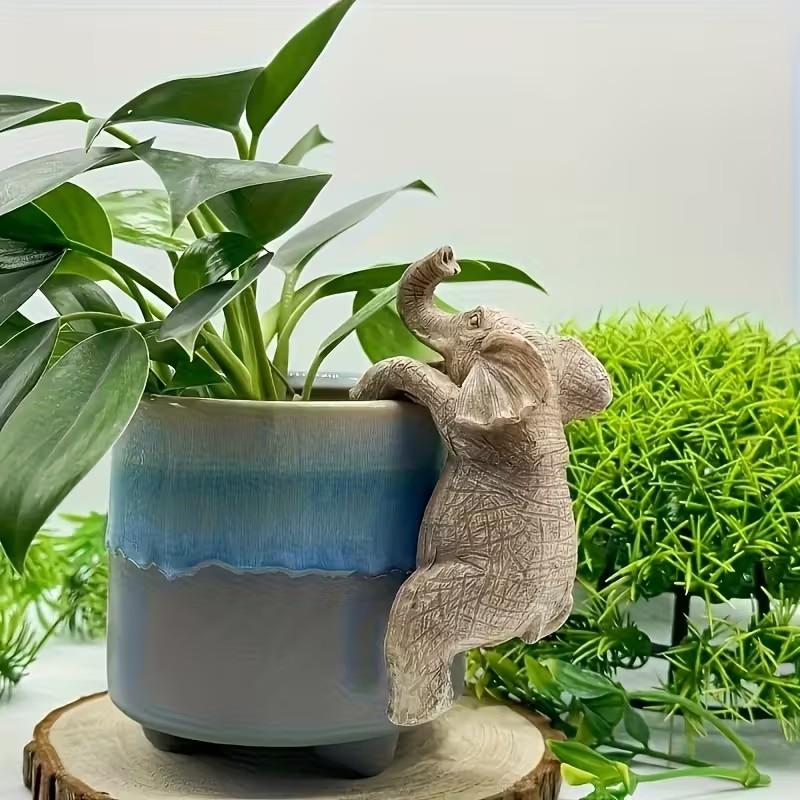 1pc, Hanging Flower Pot Elephant Lover Gift Home Balcony Garden Animal Decoration Sculpture Planter Flower Pot Decoration, Hanging Plant Pot, Hanging Planters, Home Decor