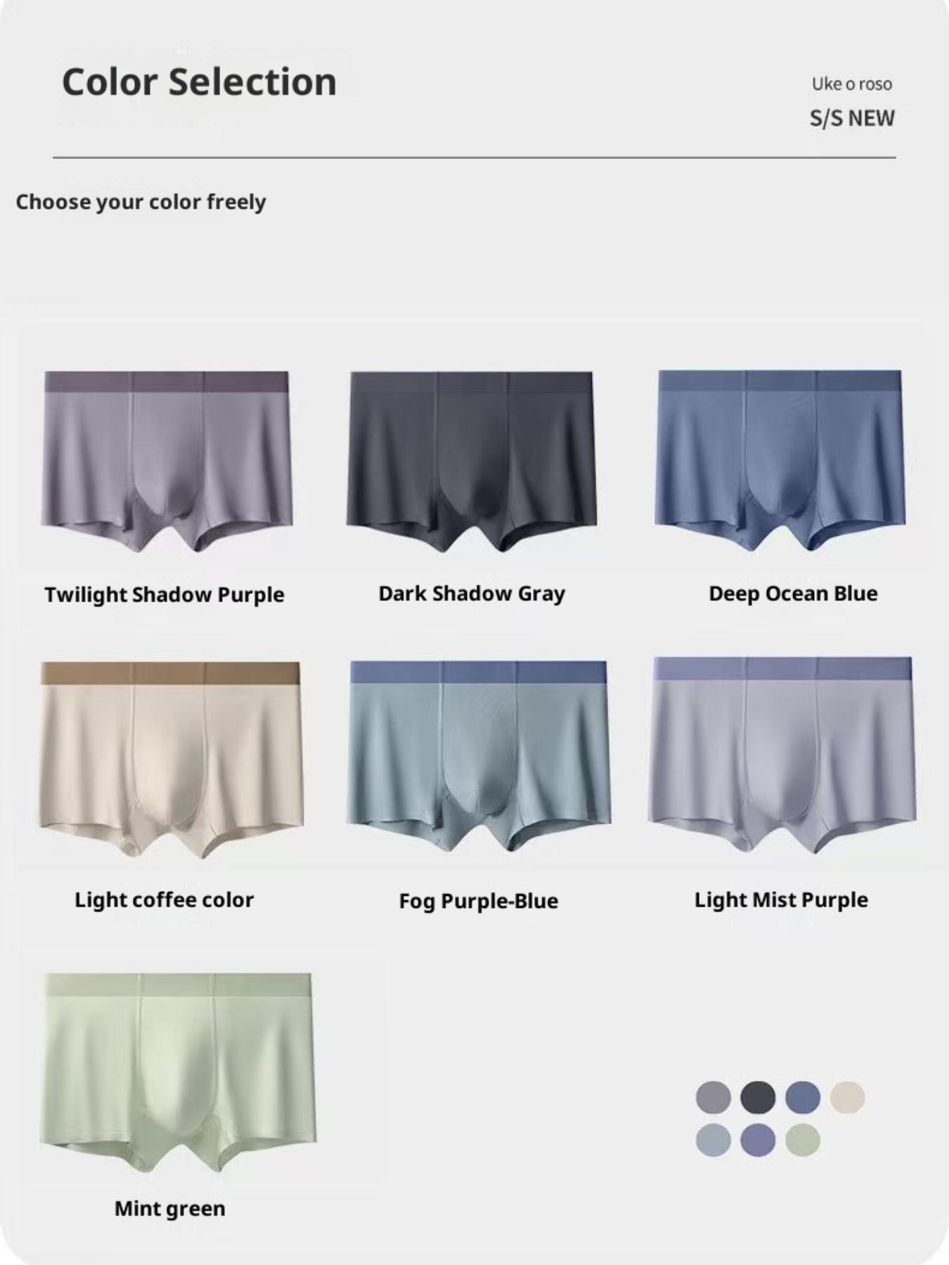 Men's Modal Underwear Minimalist Seamless Solid Thin Japanese Basic Silky Style Business Luxury Casual High Stretch No Chafing Breathable Antibacterial Quick-Drying Skin-Friendly No Ride-Up No Stuffiness for Big Guys Office Workers Gym 3/5/7 Packs