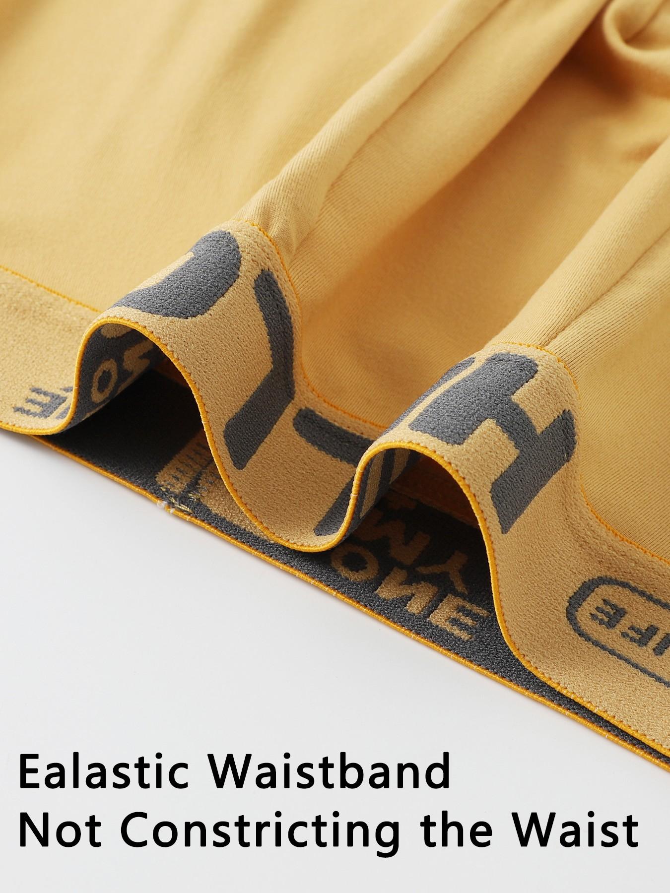 Golden men's boxer briefs, personalized lettered waistband, full of vitality, comfortable and skin-friendly