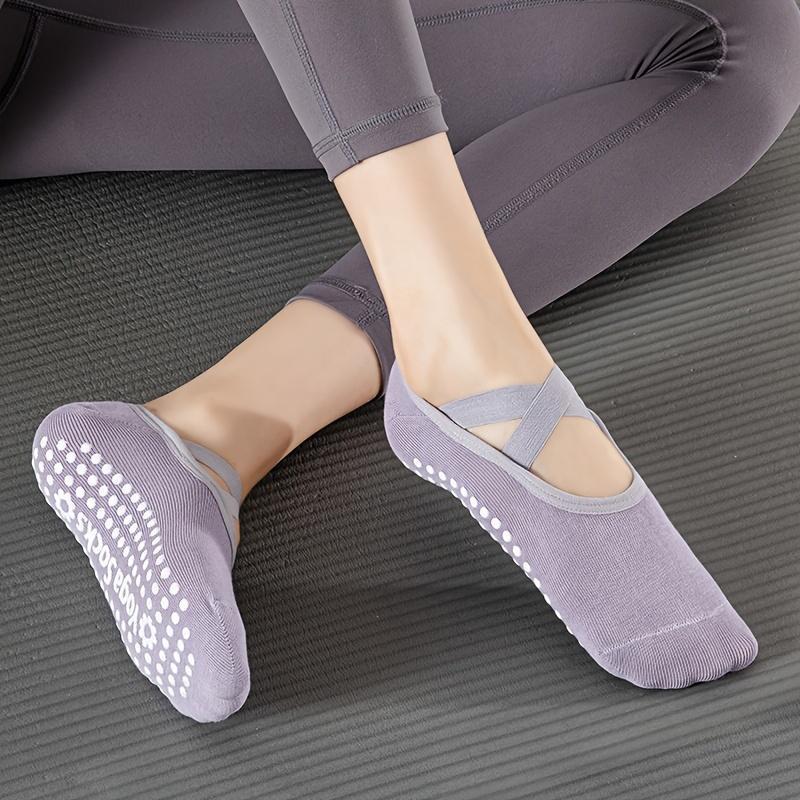 Women's Yoga Socks with Strap, Non-Slip Ballet Barre Socks, Anti-Skid Grip Bottom, Ideal for Dance, Fitness, Workout, Home Use