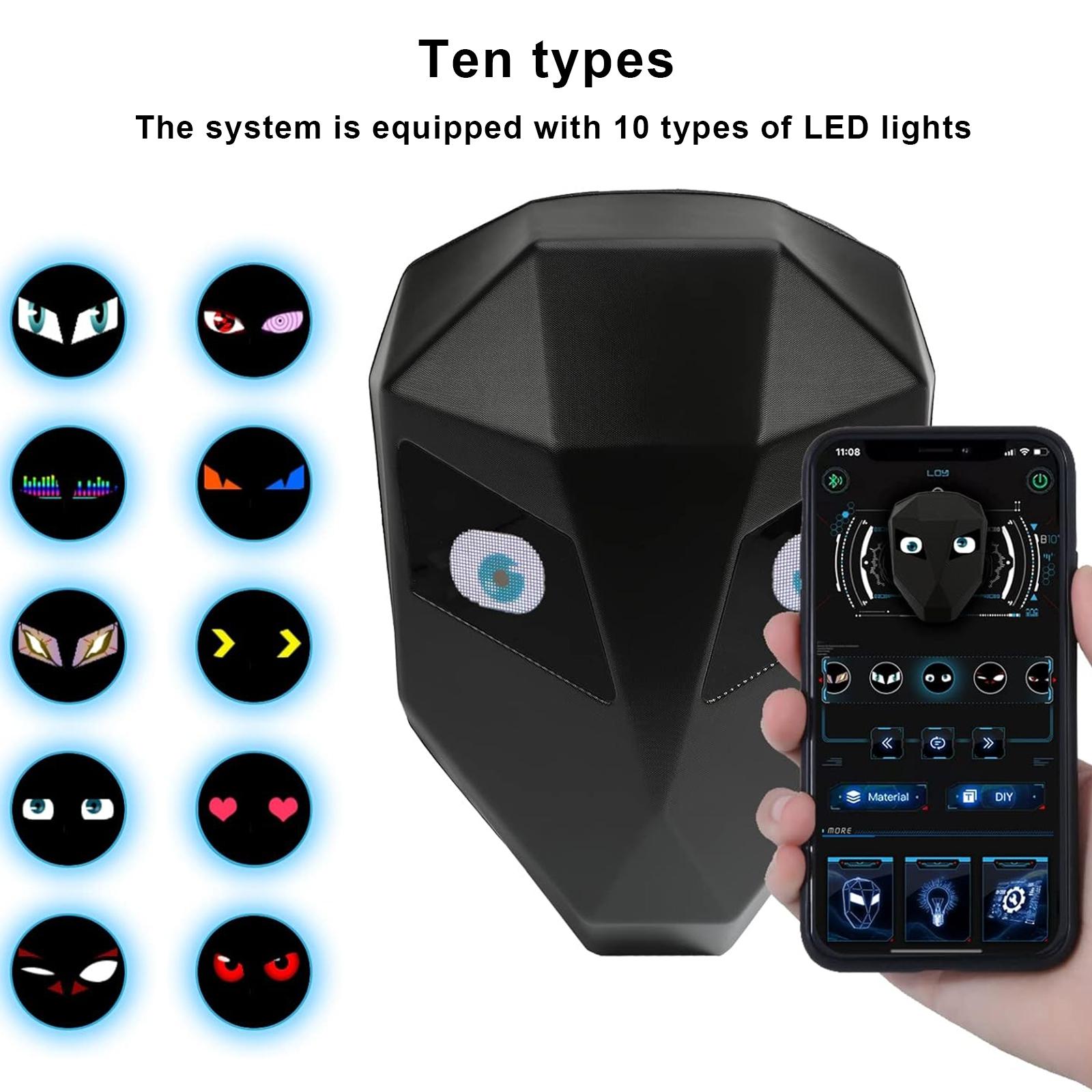 Smart LED Programmable Motorcycle Backpack Waterproof Hard Shell, Large Capacity Full-Size Helmet and Laptop, University Gift Birthday Christmas Gift, University Gift, Cool Gift for Boys, LED Cool Backpack（Requires Self Provided Power）