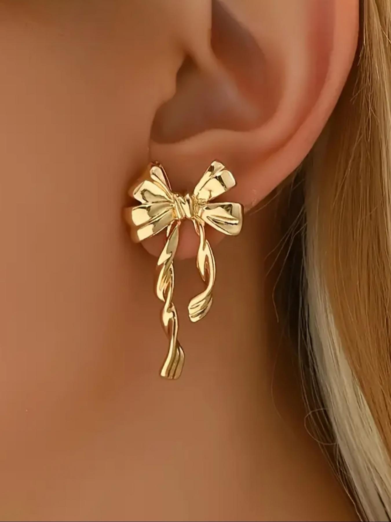 Asymmetrical Butterfly Spiral Earrings, Unique Metal Design, Perfect for Evening Parties, Stylish Jewelry for Women