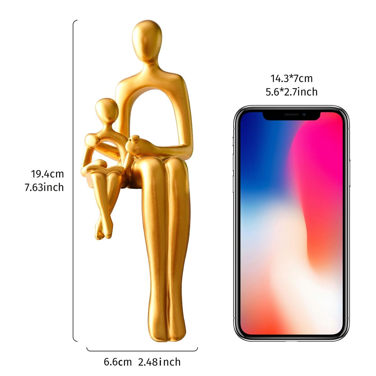 1 Piece Abstract Sculpture, Sitting Couple Sculpture, Modern Resin Figurine For Home Office Decoration