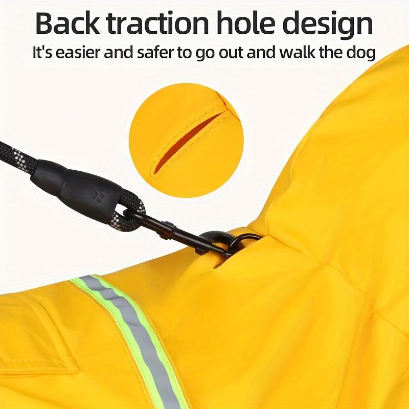 Reflective Waterproof Dog Raincoat - Stylish Hooded Pet Cape for All Breeds, Comfortable & Dry on Rainy Days