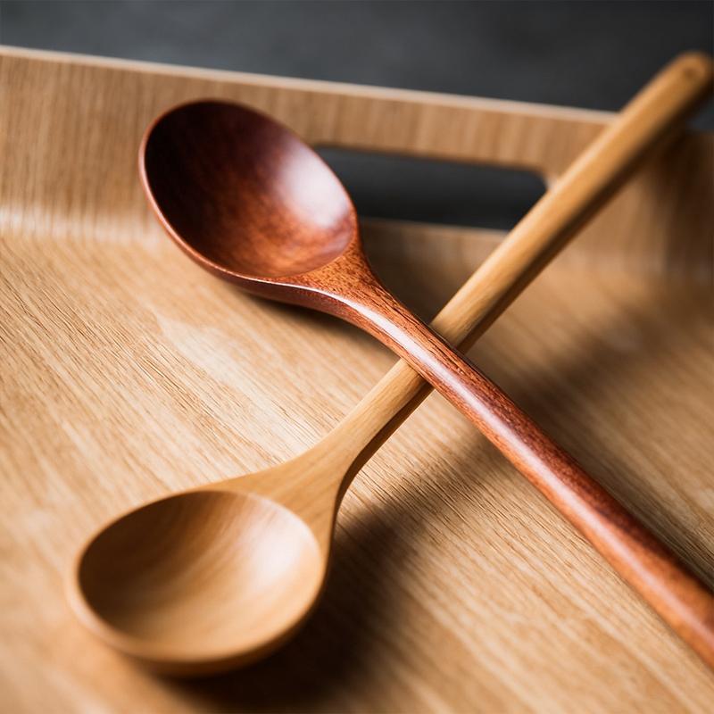 4/6 Piece Long Wooden Cooking Spoons, Durable Stirring Tools, Dishwasher Safe, Ideal for All Pots, Home & Professional Kitchen, Kitchen Utensils Set