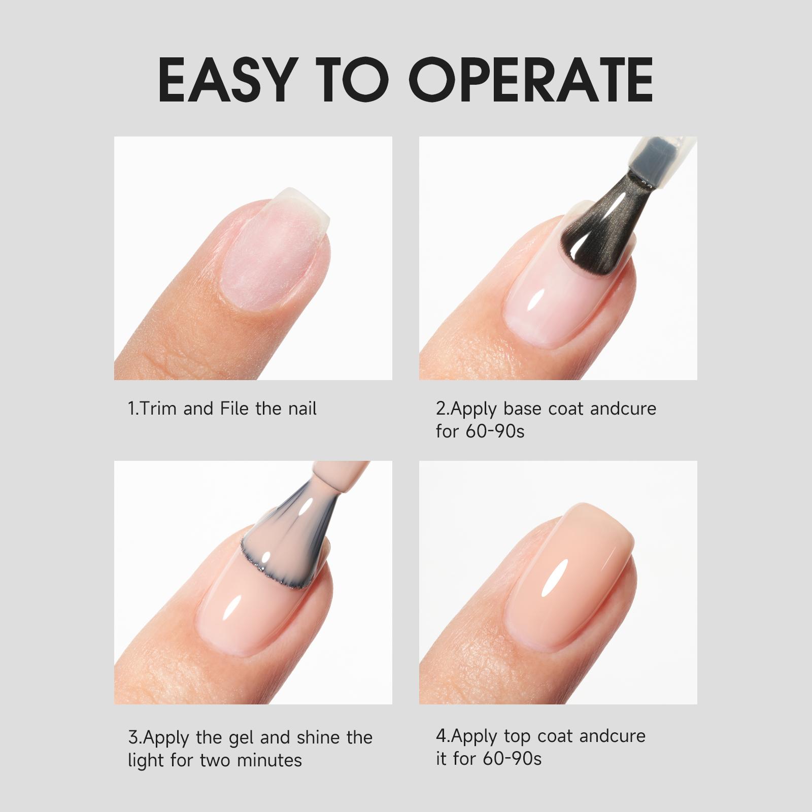 THREE COLOUR FISH Top Coat Base Gel & Nail Glue Set-2Pcs No Wipe Top Coat & Base Coat with 5 In 1 Nail Glue Shine Effect Long Lasting Soak Off Uv Light Lamp Diy Home for Women Girls