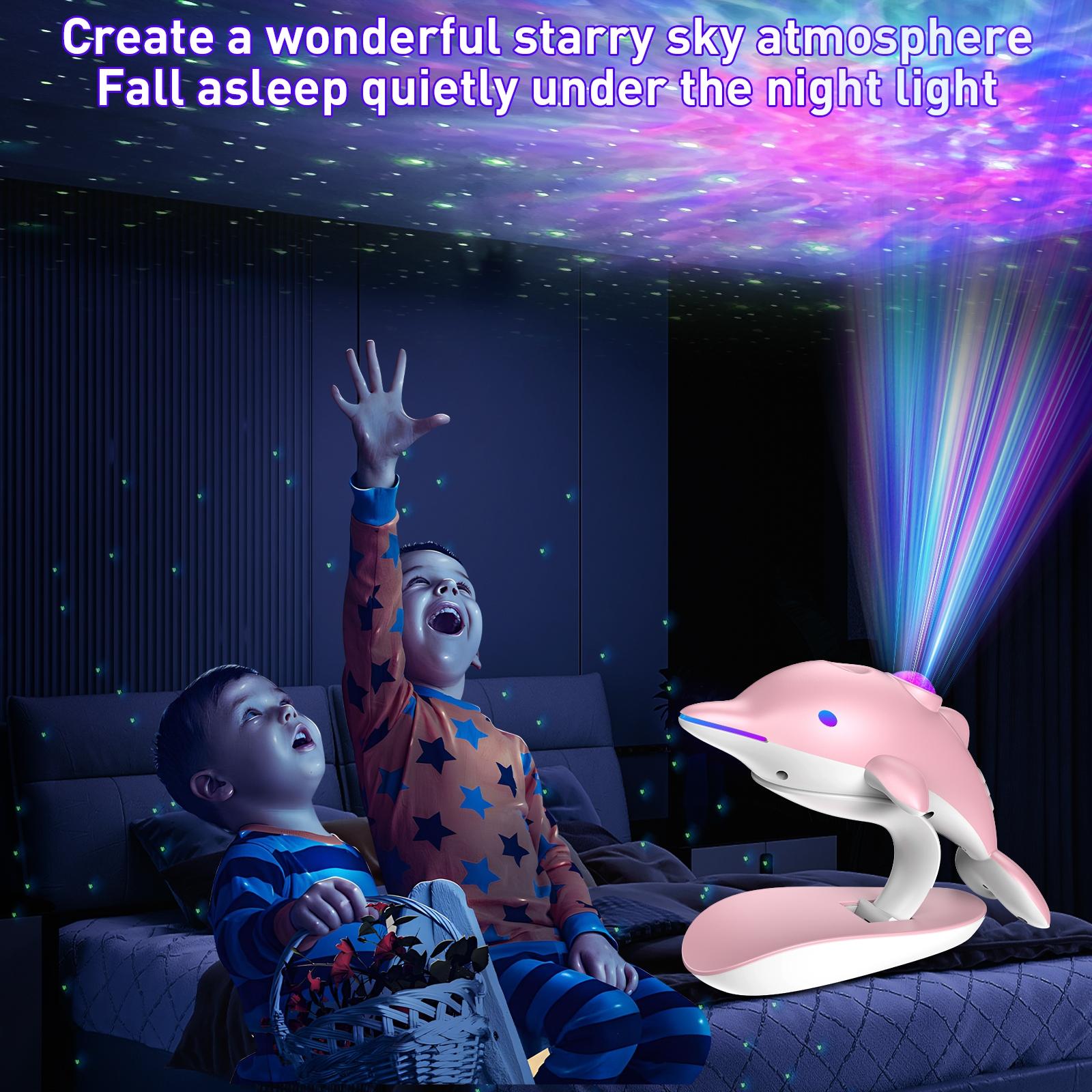 Dolphin Galaxy Projector Light, Night Light, Nebula Ceiling LED Light Strip with Timer and Remote Control, a perfect gift for birthday, Halloween, Christmas