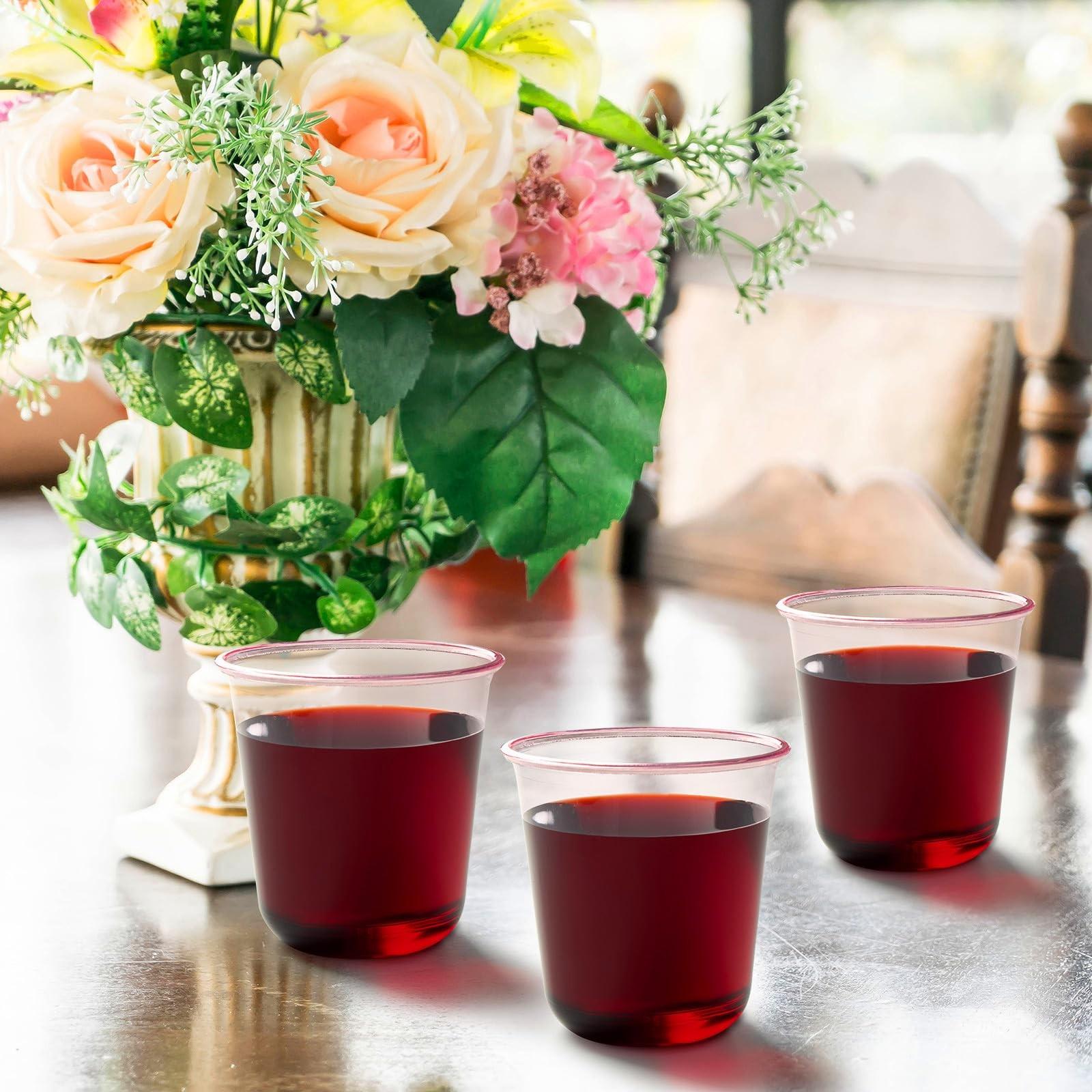 Plastic Cups 12oz Disposable Wine Glasses, Soft Party Cups for Meetings, Weddings, Birthdays, Valentine's Day, 10/20/50 Count