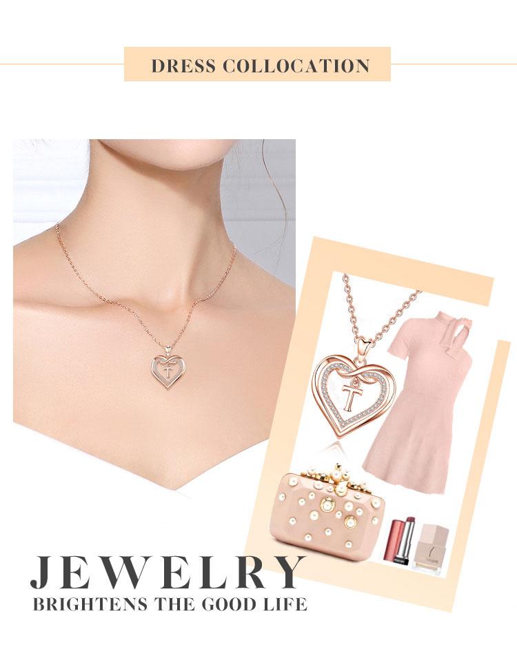 Elegant Captain Heart Initial Necklace with Cubic Zirconia, Personalized A-Z Alphabet Pendant, Delicate RoseGold Heart Jewelry for Women