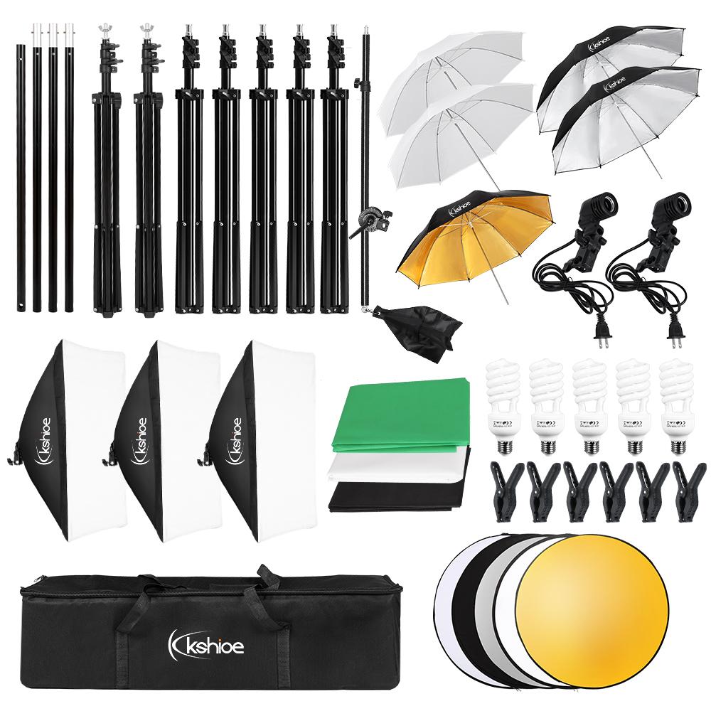Umbrella Photography Lighting Kit,Soft Light Box Soft Umbrella Plus Five-In-One Reflector Set, Reflective Umbrella Lights Photography Kit for Portrait Studio Video Recording, Filming, Podcast