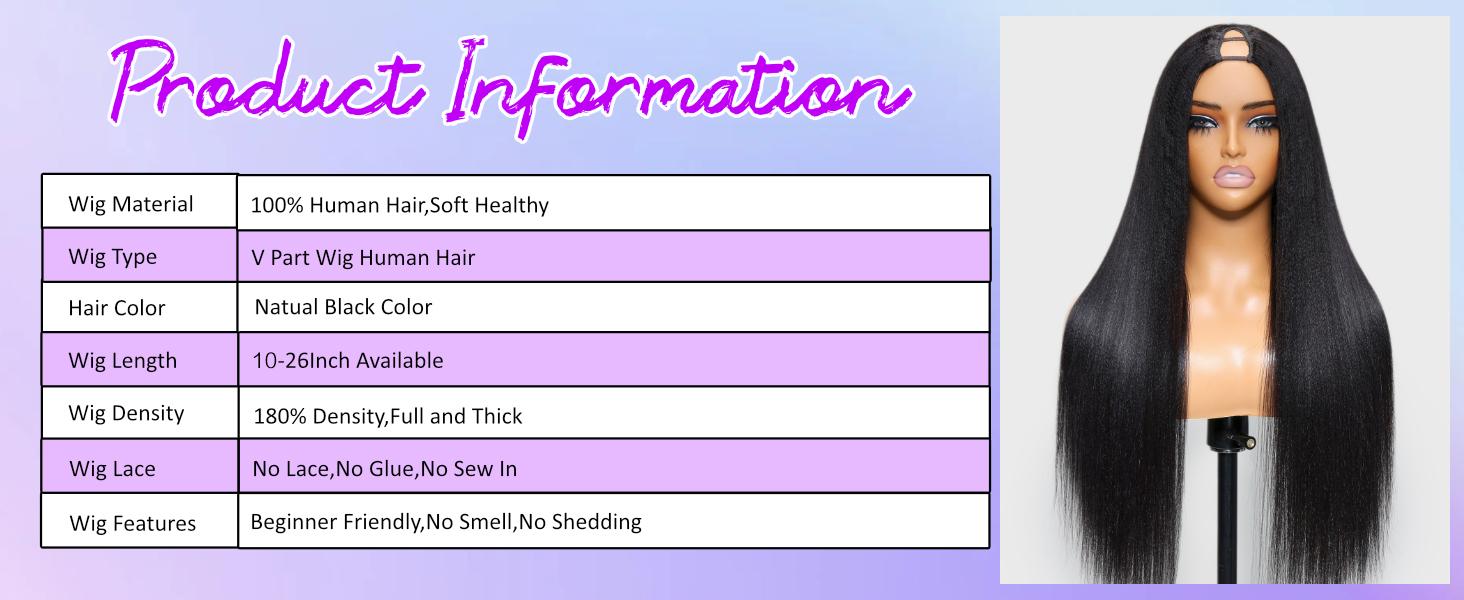 [Hot] CheetahBeauty Upgrade With Drawstring Straight V Part Wigs Human Hair Glueless Body Wave V Part Human Hair Clip in Wigs Beginner Friendly No-Sew In No Glue Ready to Go Wig