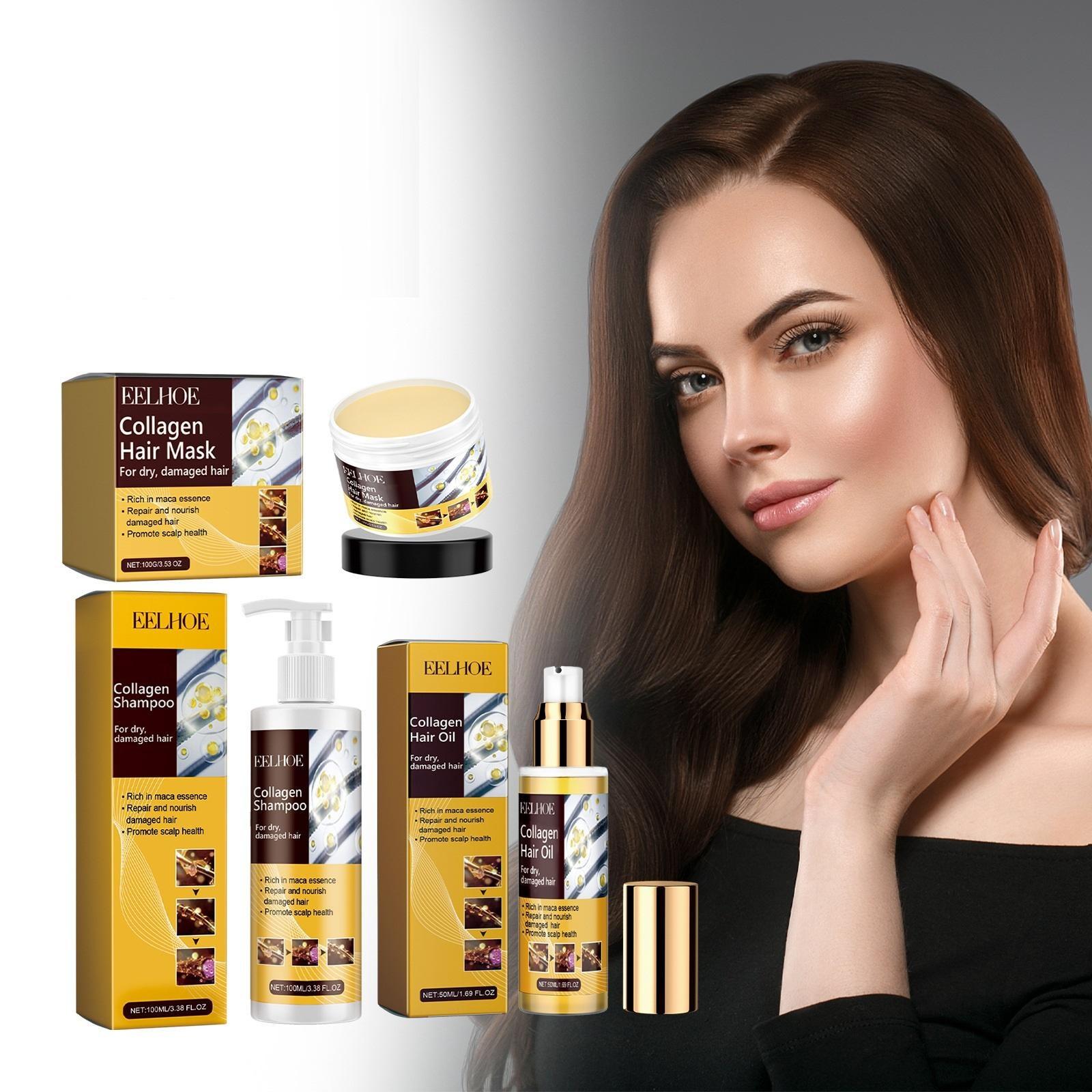 Eelhoe Collagen Hair Oil, Repair Split Ends, Improve Hair Quality, Nourish and Smooth Hair, Essential Hair Care Balm, Single Item