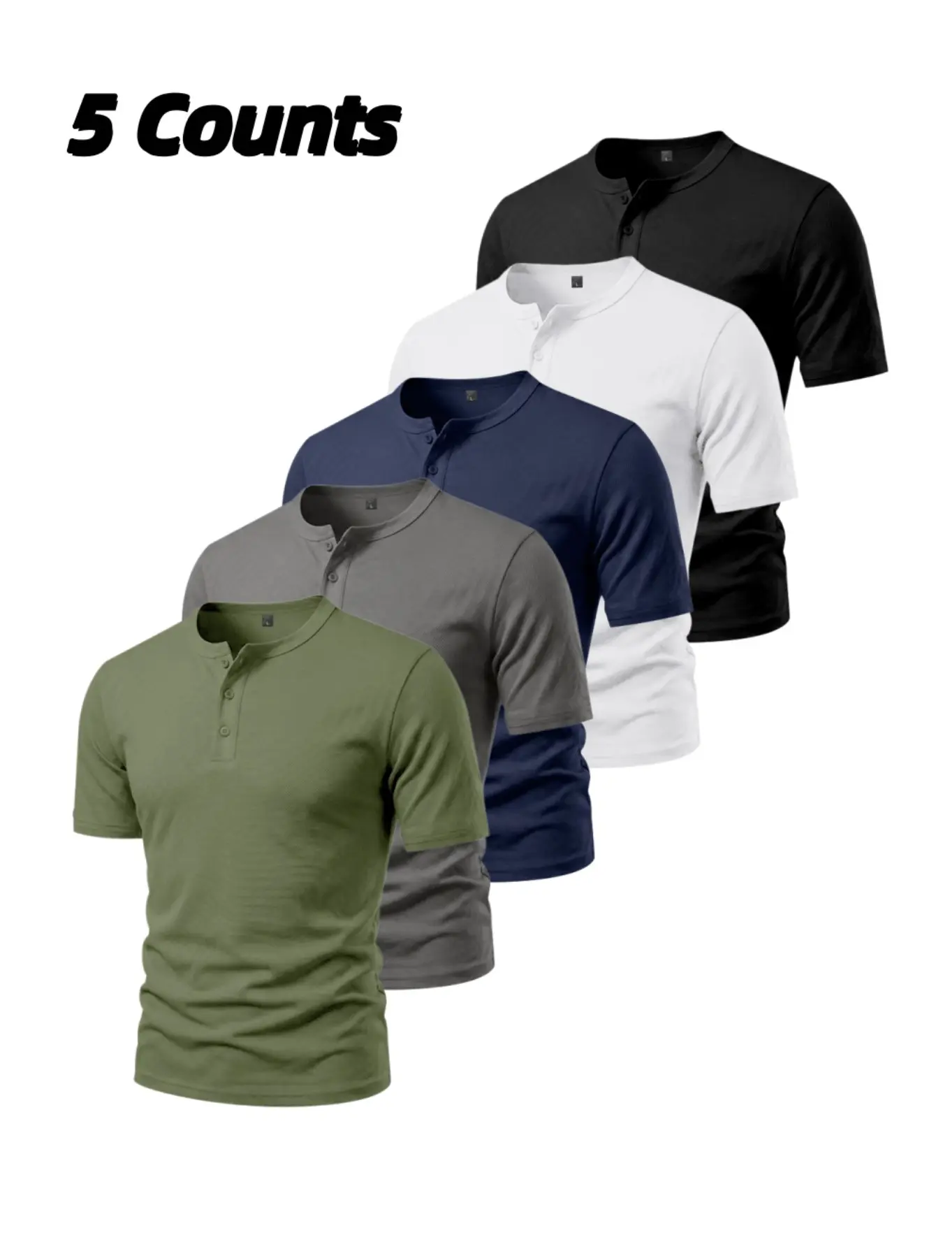 BlacK,white,navy,dk gray,green