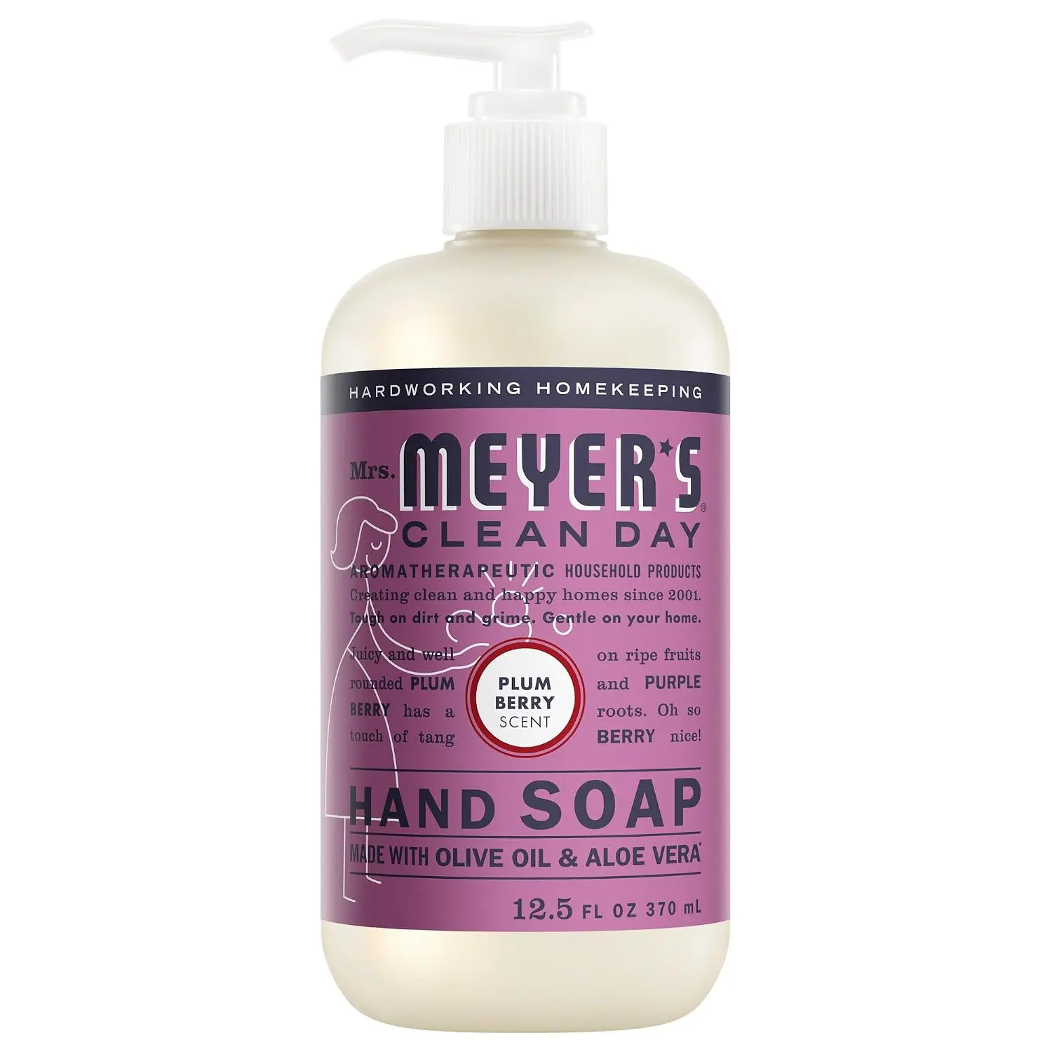 Hand Soap, Gentle Daily Liquid Hand Wash, Plum Berry Scent, Household Hand Soap for Bathroom & Kitchen, 12.5 Fl Oz