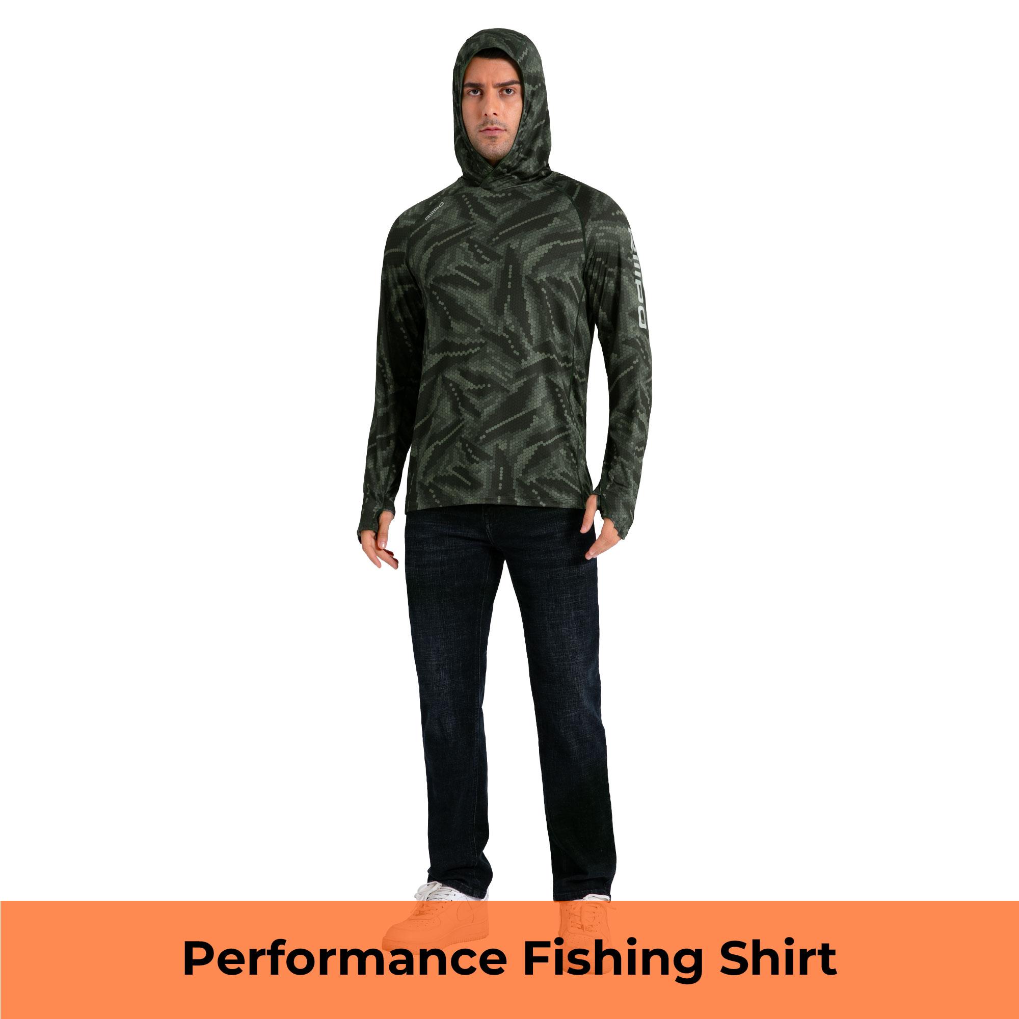 【Clearance】R20 Sun Hoodie Shirts with UV Detection Logo Thumbhole Men UPF 100+ Sun Protection Long Sleeve Lightweight Quick Dry Moisture Wicking Breathable Cooling Athletic Activewear for Outdoor Sports Fishing Boating Construction Roofing Tree Service
