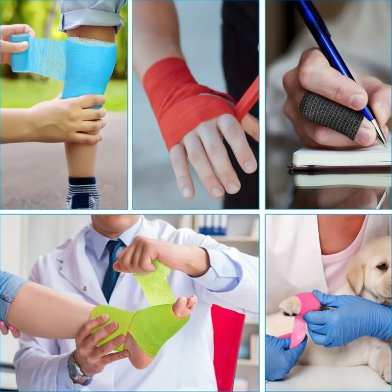 2 Rolls Self-Adhesive Elastic Bandage – 2"x177", Random Colors, Wrist & Ankle Support for Gym & Sports, Boxing Training Band