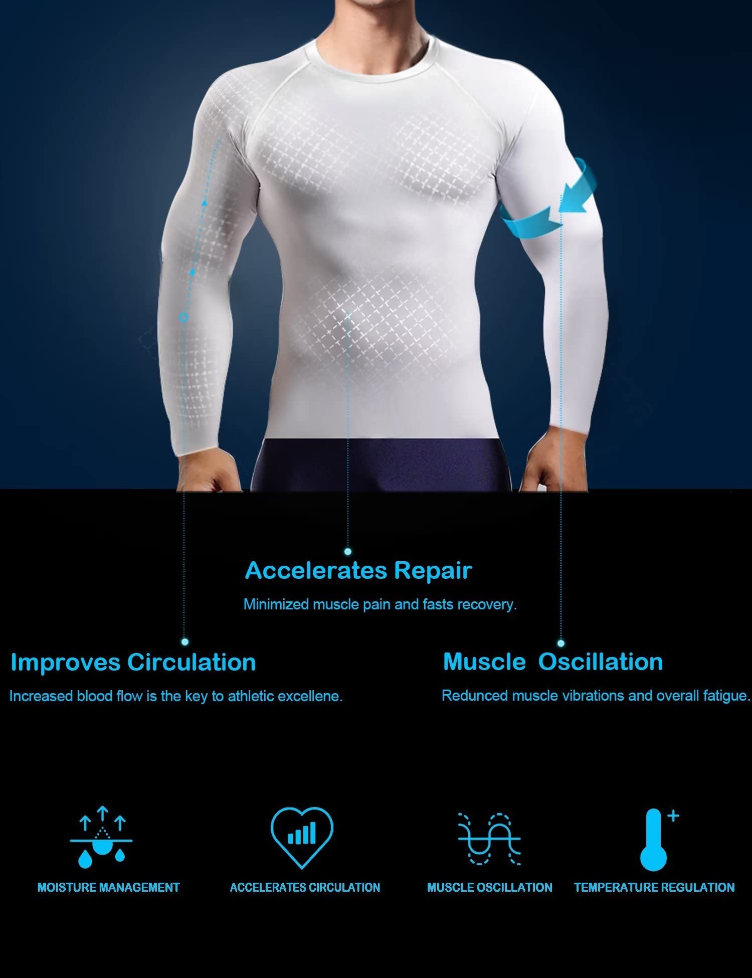 5 Pack Workout Compression Shirts Men Long/Short Sleeve Guard Athletic Undershirt Gear T Shirt for Sports