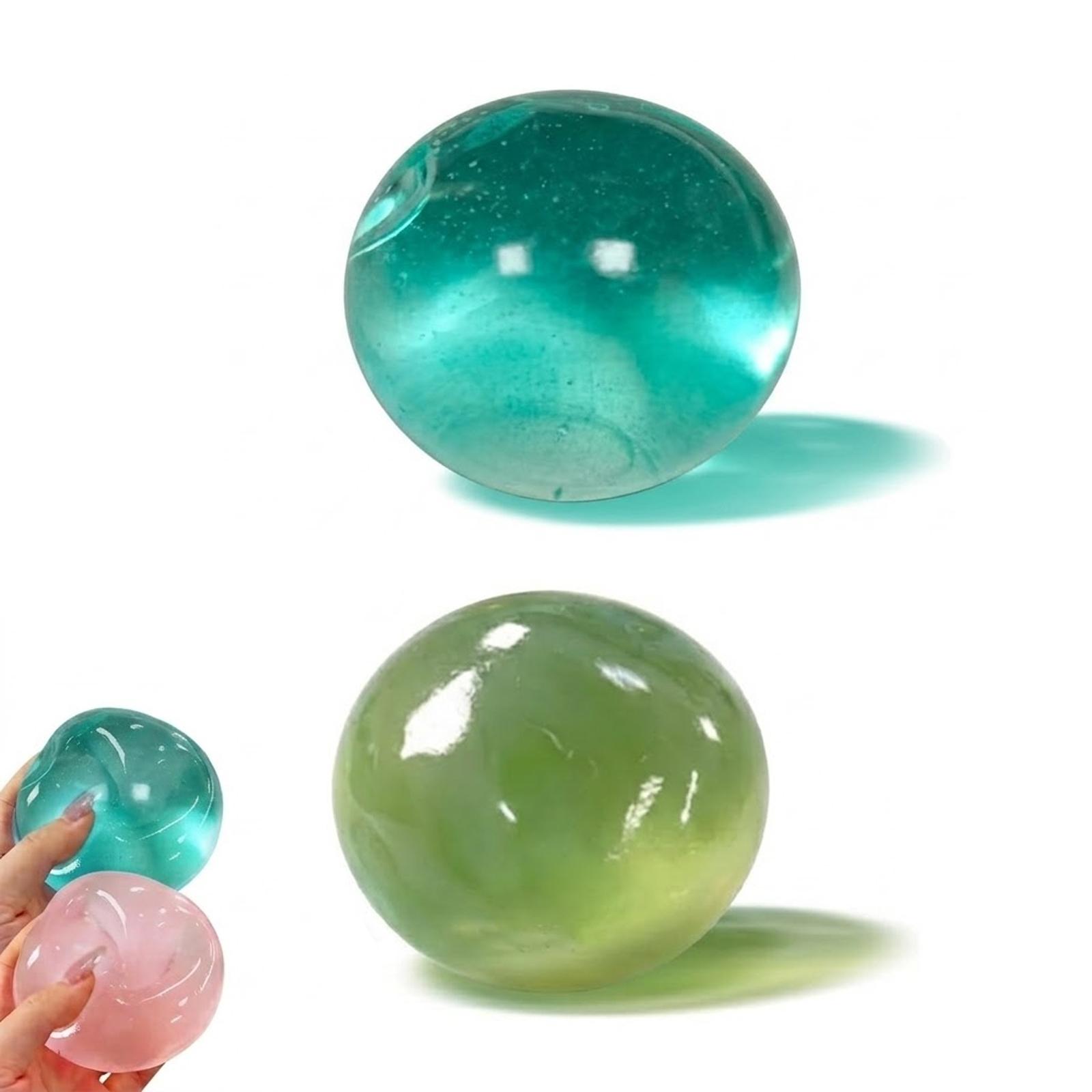 2/4 PCS Coconut Oil Stress Ball Squishy, Slow Rising, Odorless, Non-Sticky, Easy to Clean,  Improving Focus, Or Easing Tension During Study, Work, Or Relaxation, Handmade Malleable Clear Jelly Bubblegum Texture Coconut Oil Squishy Toy