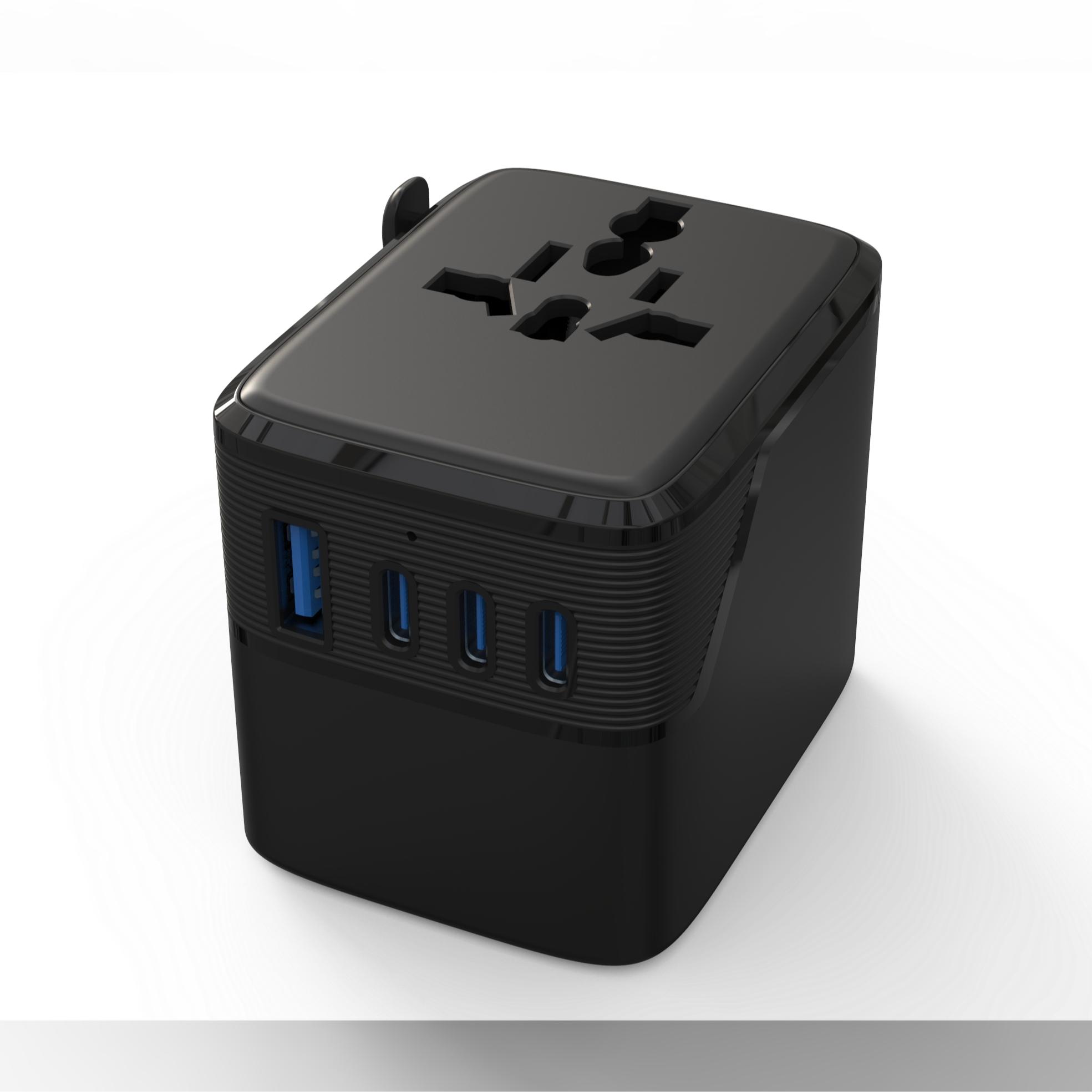 20w Global Travel Adapter Plug, 1a3c Multi-Port Fast Charging Universal Power Converter, Compatible with Uk Us Eu Au Sockets