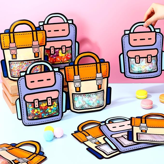 40/100 Pcs Back to School Cartoon Backpack Goodies Bags Snack Bags Candy Bags Plastic Gift Bags with Handle Transparent Window Treat Bags for Teacher Student Women,School Classroom Supplies,Birthday Party kindergarten Vibrant Orange Celebrations Gift 40/100 Pcs Back to School Cartoon Backpack Goodies Bags Snack Bags Candy Bags Plastic Gift Bags with Handle Transparent Window Treat Bags for Teacher Student Women,School Classroom Supplies,Birthday Party kindergarten Vibrant Orange Celebrations Gift