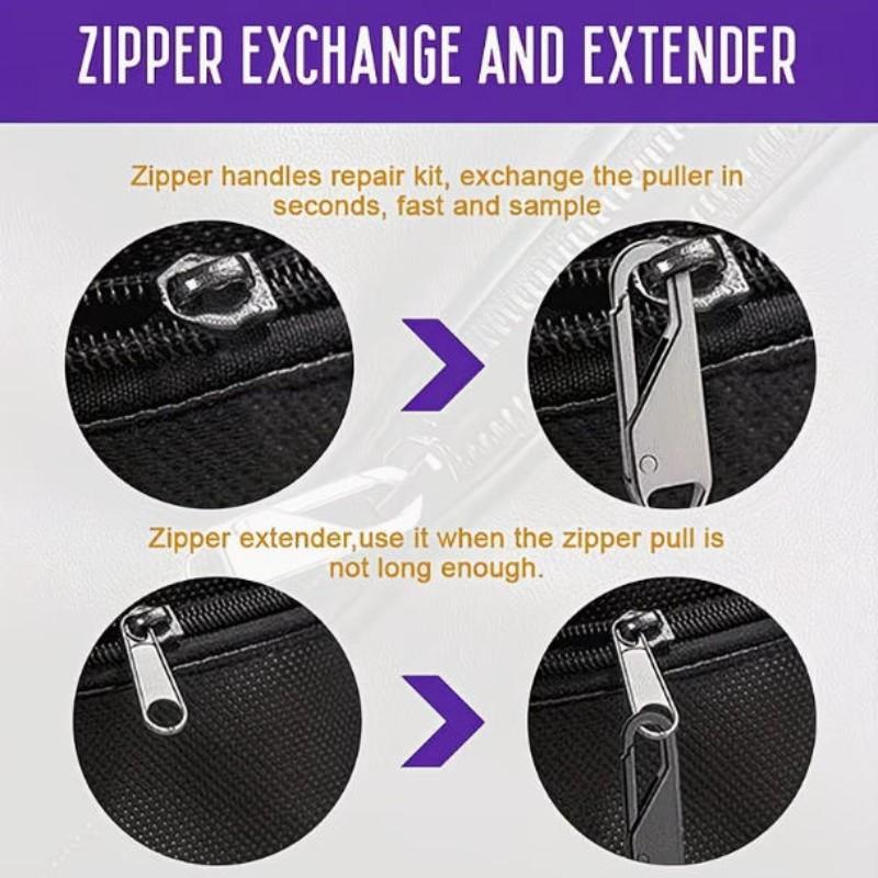 Detachable Sliding Zipper Pulls, Universal Replacement Zippers, Easy Installation, Suitable for Bags, Clothes, Backpacks, DIY Crafts