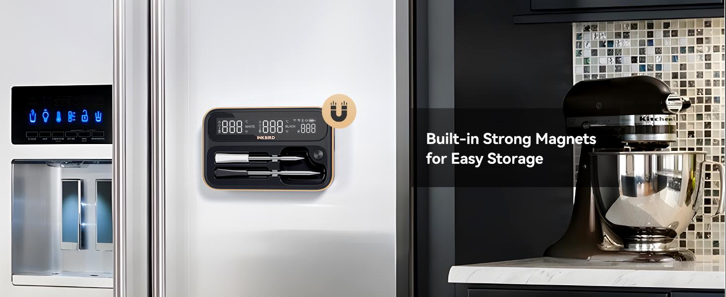 INBKIRD meat thermometer,WIFI wireless thermometer, suitable for cooking, magnetic suction,intelligent temperature alarm, kitchen tools,Holiday Gifts-TikTokShopHolidayHaul