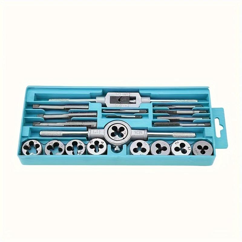 20-Piece Tap and Die Set with Tap Wrench, Metric Standard M3 to M12, Complete Thread Tool Kit for DIY Home Projects with Storage Case