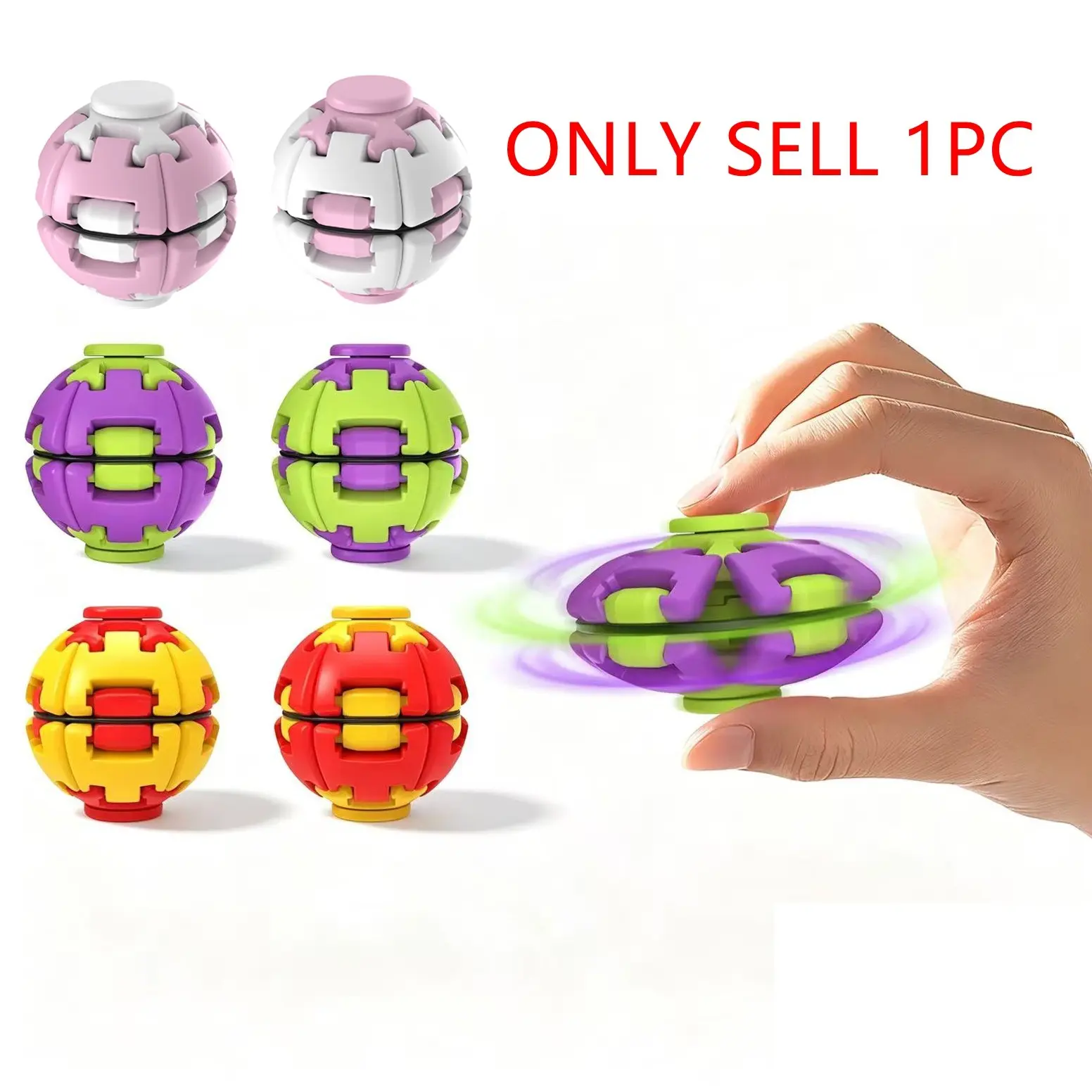 Press Rotation Stress Ball, Finger Spinner Toy, Fun Desk Fidget, Portable Office Relaxation Gear, Unique Handheld Game, Stress Ball Fidgets