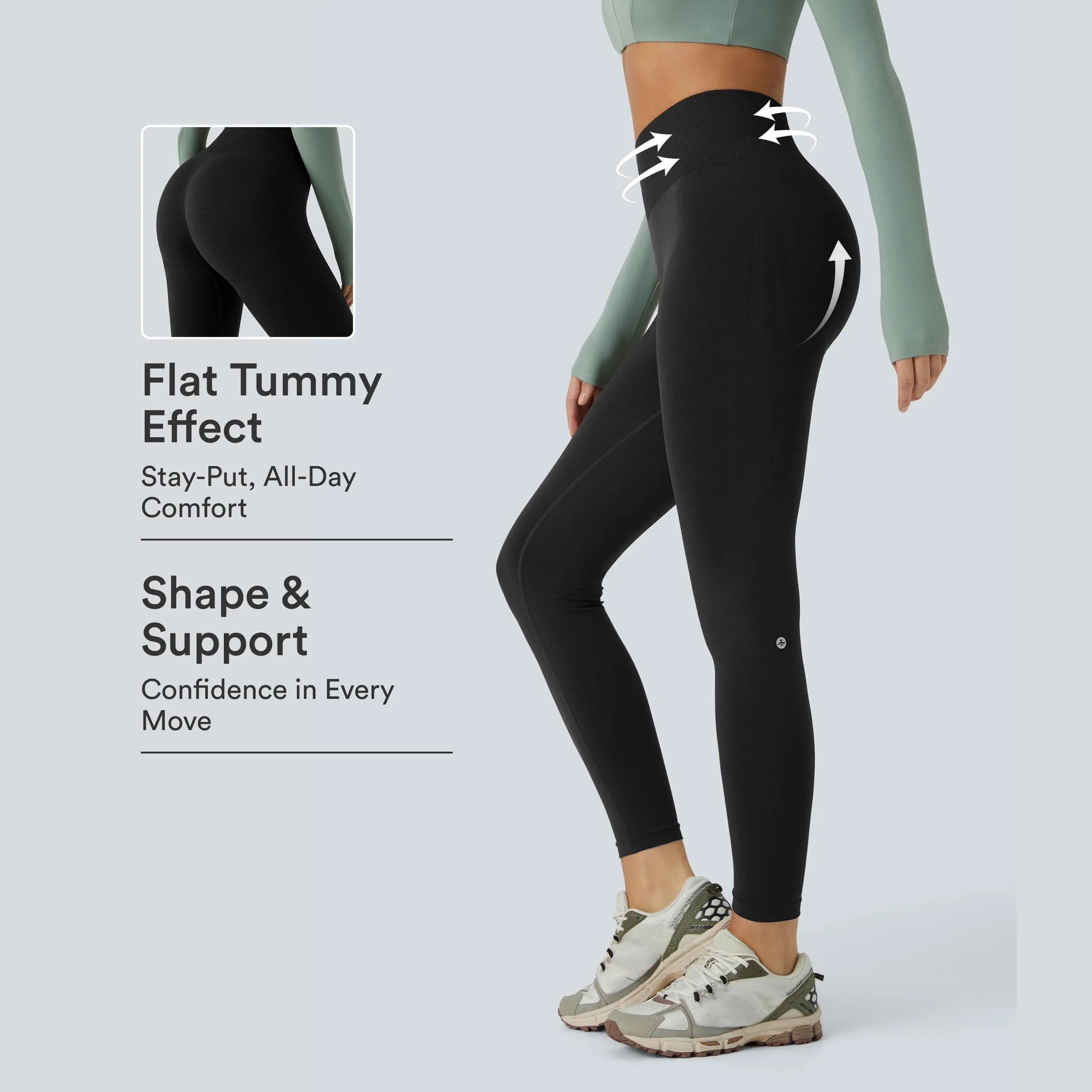 【Creator’s Pick】Halara Seamless Flow Mid Rise Tummy Control Butt Lifting Yoga Leggings