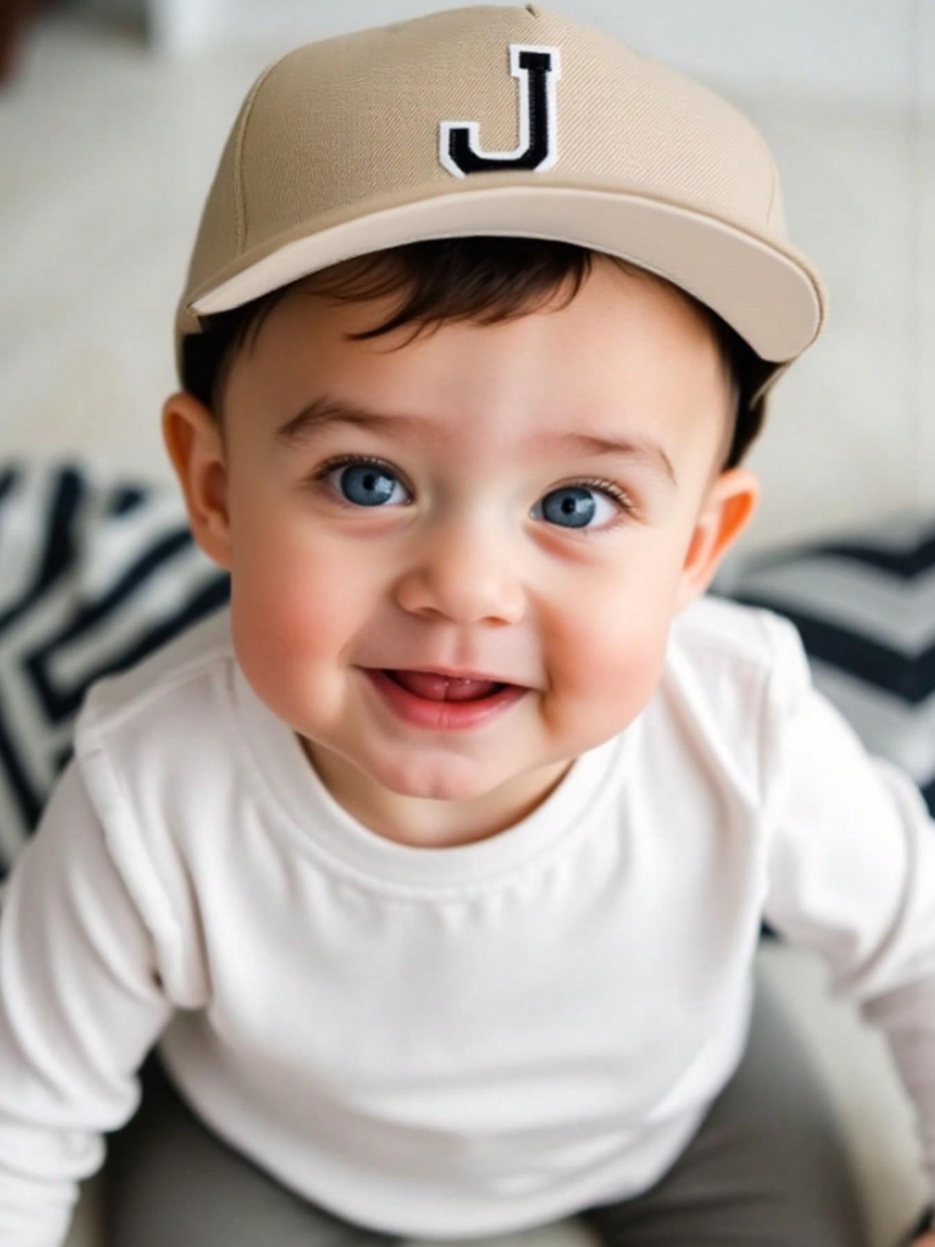 Fashion Dad Hat 26 Letters Casual Baseball Cap Adjustable Sun Protection For 1-3Y Boys Girls Outdoor Fun Everyday Wear