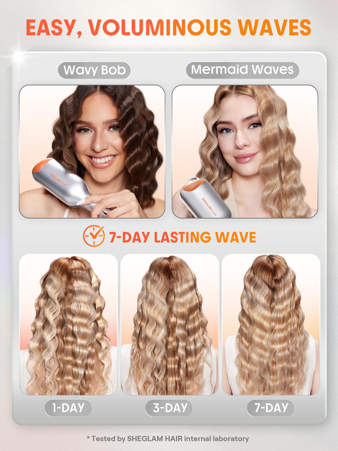 【BOGO SALE】SHEGLAM HAIR Beach Babe Hair Waver,Ionic Hair Waver,Waver Curling Iron,2 Barrel Hair Crimper With Anti-Scald,50 Million Ions & 10 Min Quick Wave,Smart Timer & Adjustable Temps,Easy To Use Hair Tool For Women - US Plug-Effortlessbeauty