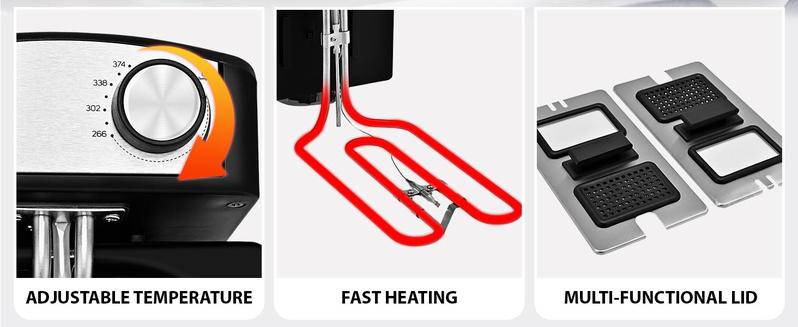 SUSTEAS Kitchen Appliances – 3000W Stainless Steel Dual-Basket Fryer, 6.3QT Capacity – Timer, View Window & Odor Filter for Splash-Proof