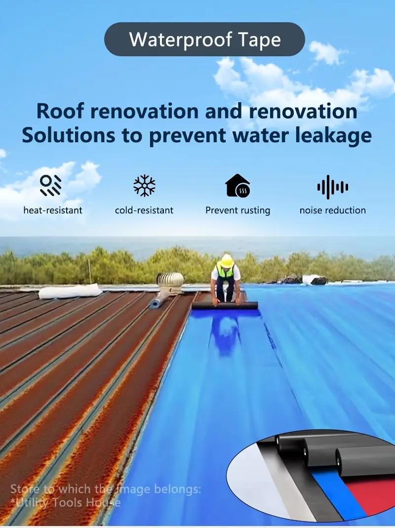 Roof Leak Repair, 3.94in (W) * 11yd (L), High Low Temperature Resistant (-76°F To 230°F), UV & Corrosion Resistant, Quick Leak Repair For Rusty Roofs Wood Structures & Corrugated Tiles