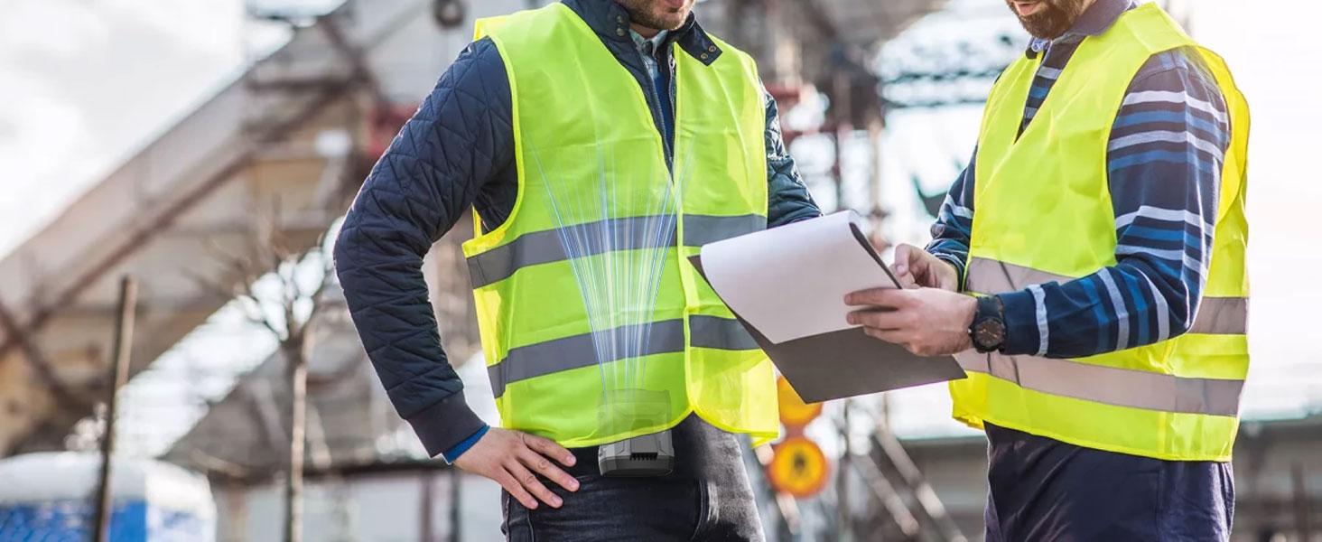 Lentorgi-Portable Fan,Clip Fan Rechargeable With stand,4 Speeds Strong Airflow Small Fan Waist,Weight reduction design,for Travel Camping Outdoor Jobsite,Camping Essentials-Black and Gray