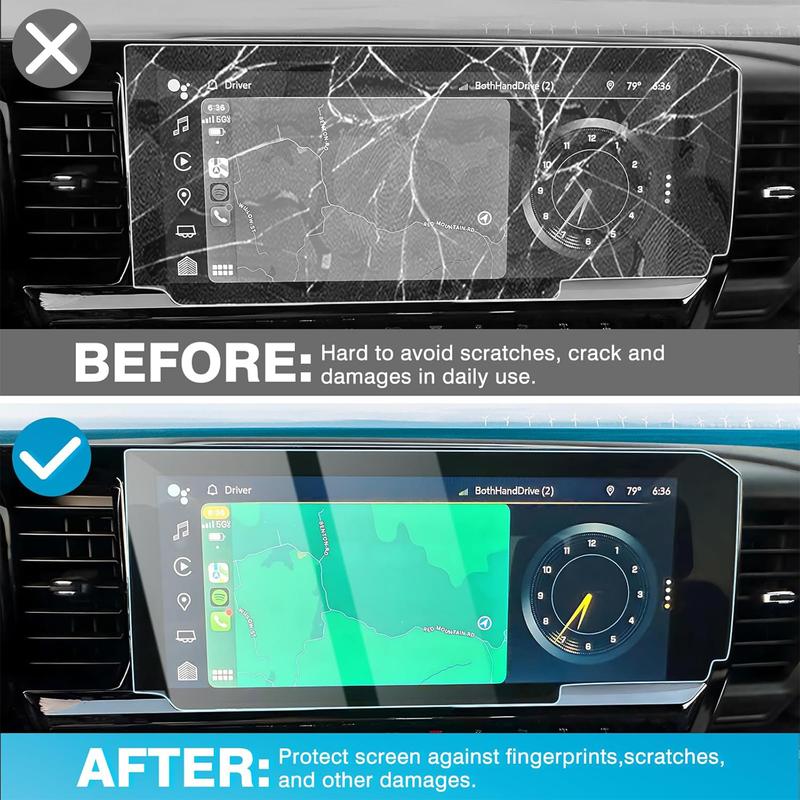 Canvcle 2 Pack 13.4-Inch Anti-Glare Tempered Glass Screen Protector for 2022-2025 Chevy Silverado GMC Sierra 1500/2500HD/3500HD, 9H Hardness, Anti-Fingerprint, Smooth Touch Response, Durable Navigation Protection