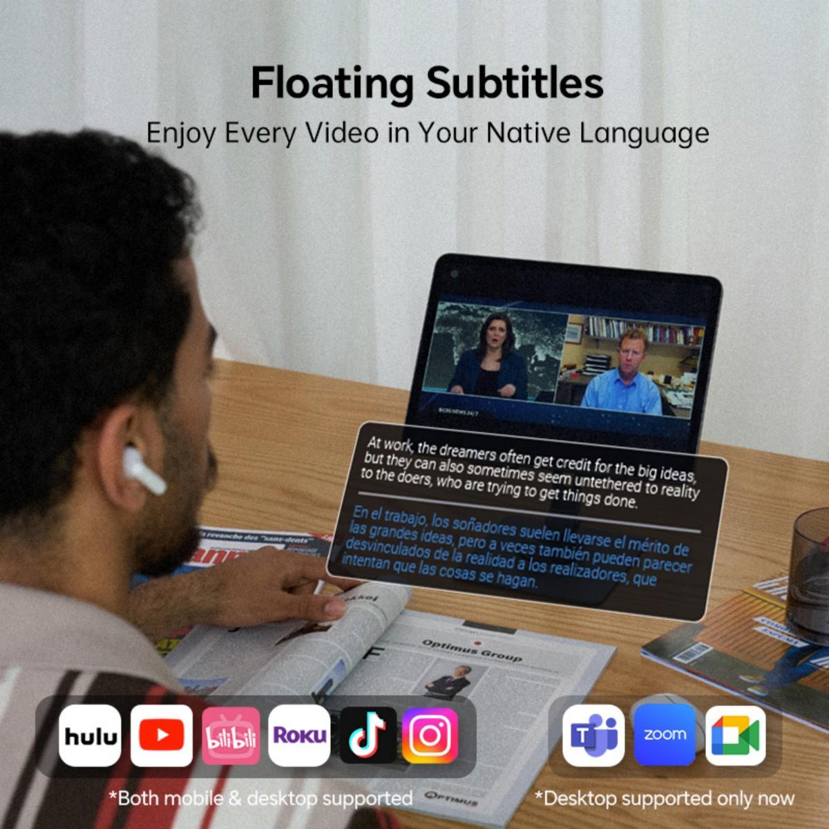 PolyPal P1 7-in-1 AI Translator Earbuds, 138 Languages & Accents, Real-Time Translation, Bluetooth Wireless Earphones for Travel, Meetings, Immigration, Study Abroad, Language Learning&Music (Use with PolyPal App)