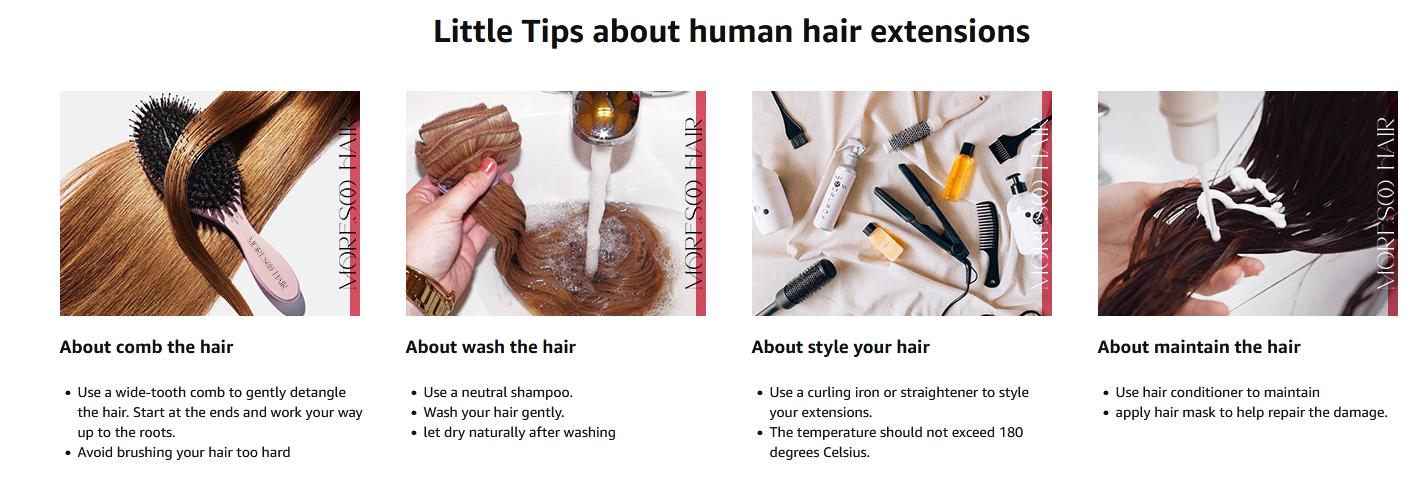 MORESOO Clip-in Hair Extensions Remy Human Hair Natural Straight Weighted for Comfortable Wear SpringStatements