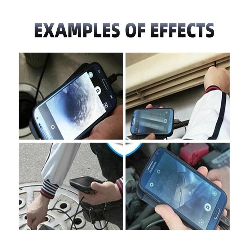 Industrial Endoscope Camera 2M/5M IP67 Waterproof Borescope with 6 Adjustable LEDs, USB Automotive Inspection Camera for Android/iOS/PC Car Diagnostic