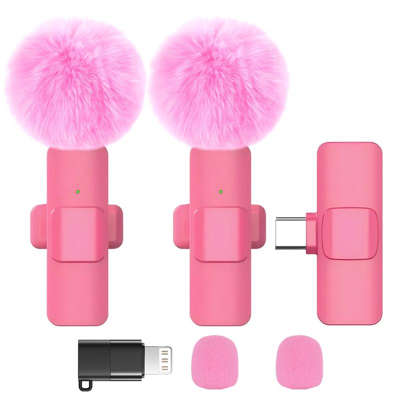 Wireless Mini Lavalier Microphone for iPhone, iPad & Android, Intelligent Noise-Cancelling Plug & Play Lapel Mic for Lightning, USB-Rechargeable Microphone for Short-Video Platforms, Video Recording, Vlogs & Live Streaming, USB Rechargeable Mic