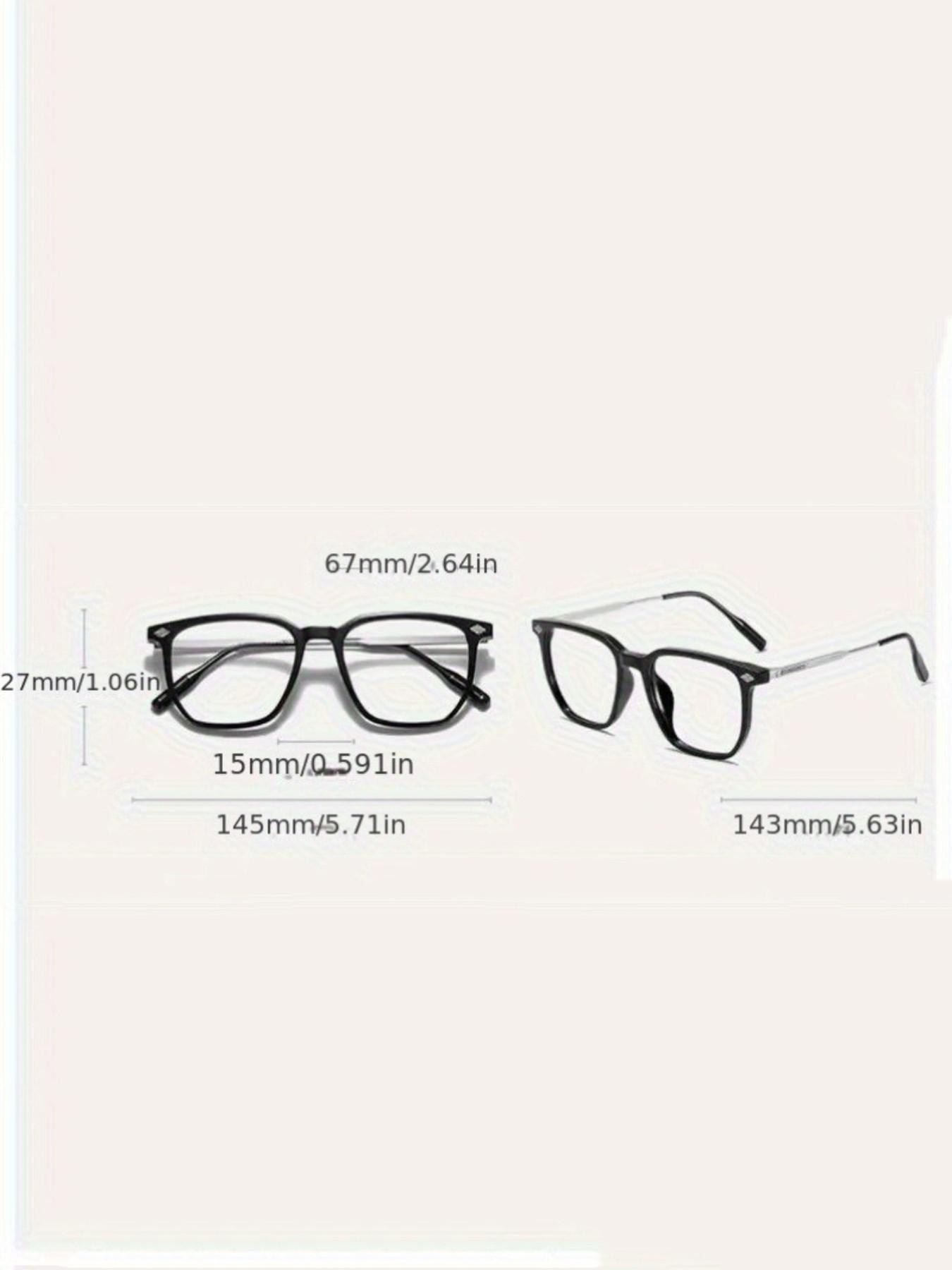 Vintage Trendy Classic Blue Light Blocking Business Punk Square Frame Decorative Glasses, Perfect for Everyday Wear for Both Men And Women, And an Ideal Gift Choice